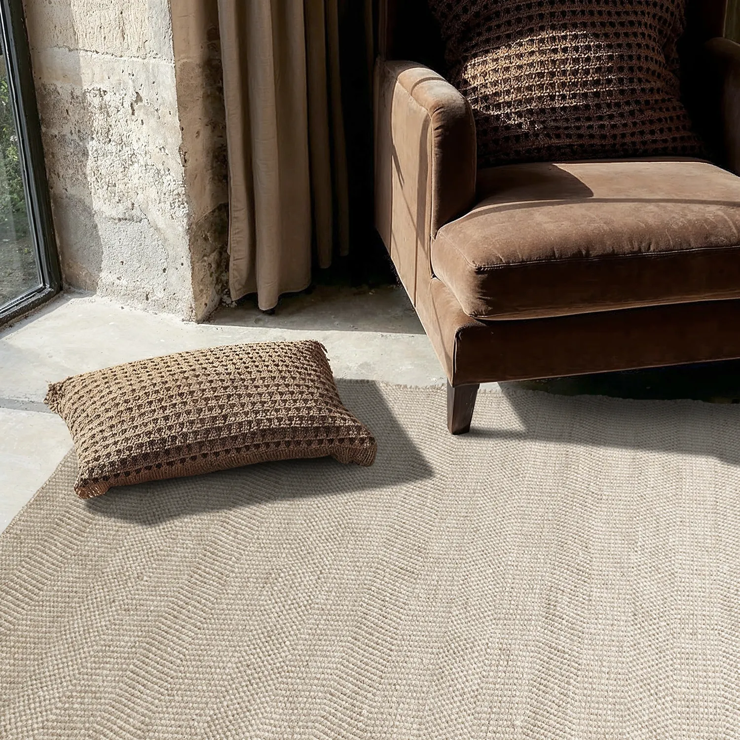 Wollen-vloerkleed - Larkana (beige/wit)