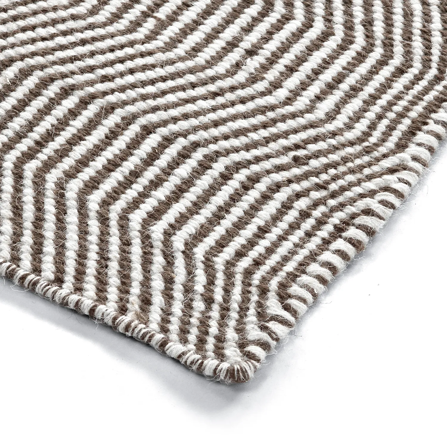 Wollen-vloerkleed - Larkana (bruin/wit)