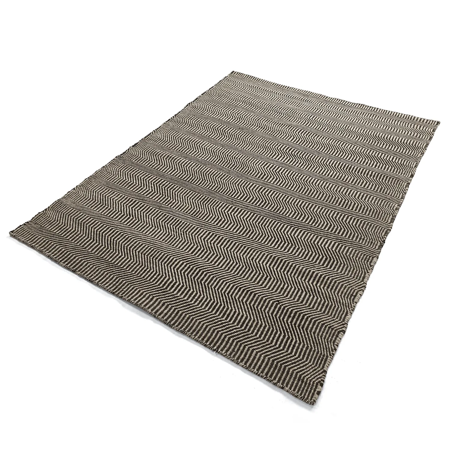 Wollen-vloerkleed - Larkana (beige/zwart)