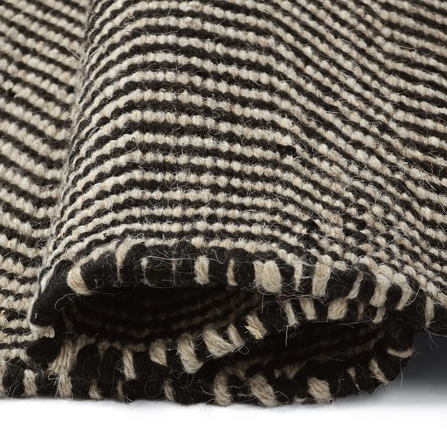 Wollen-vloerkleed - Larkana (beige/zwart)