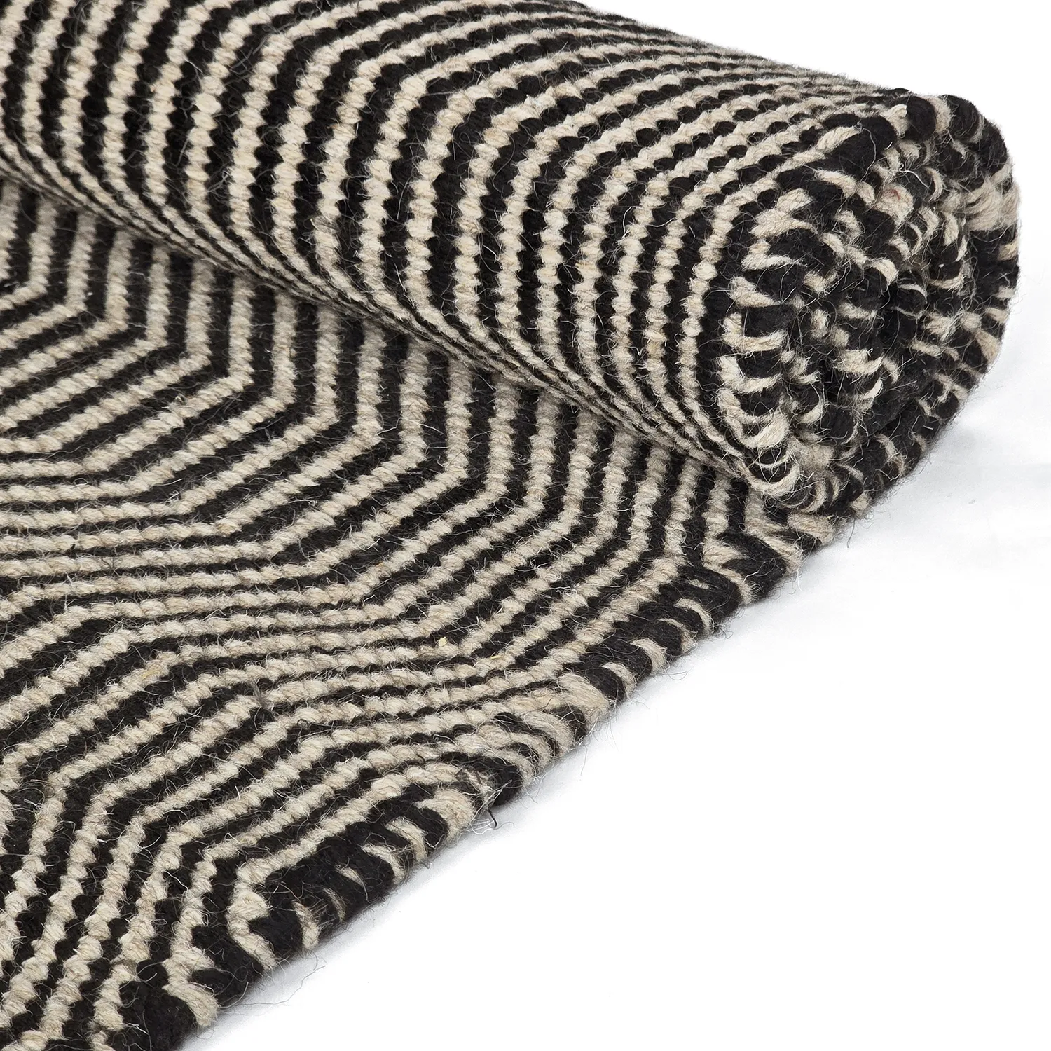 Wollen-vloerkleed - Larkana (beige/zwart)