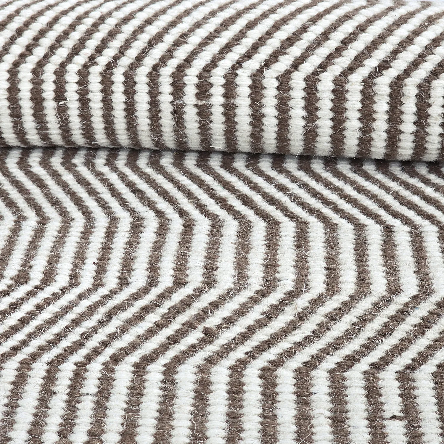 Wollen-vloerkleed - Larkana (bruin/wit)