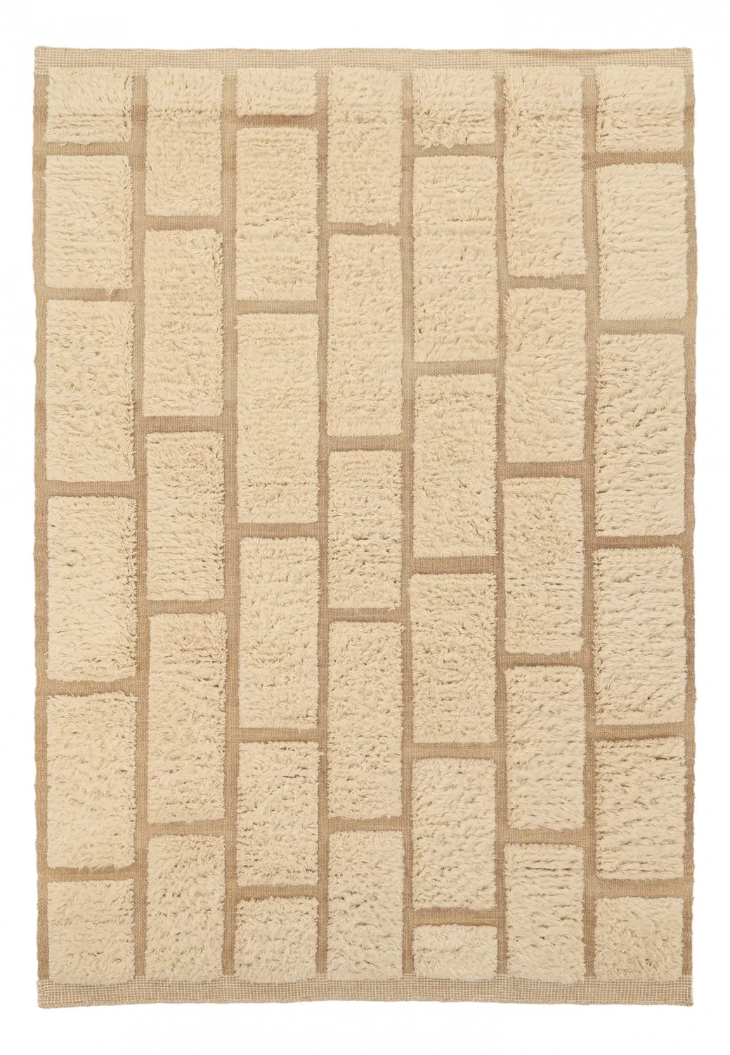 Hoogpolig vloerkleed - Leknes Hand Woven Wool Shaggy (room)