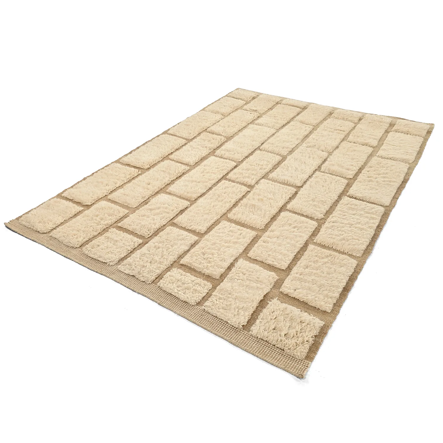Hoogpolig vloerkleed - Leknes Hand Woven Wool Shaggy (room)