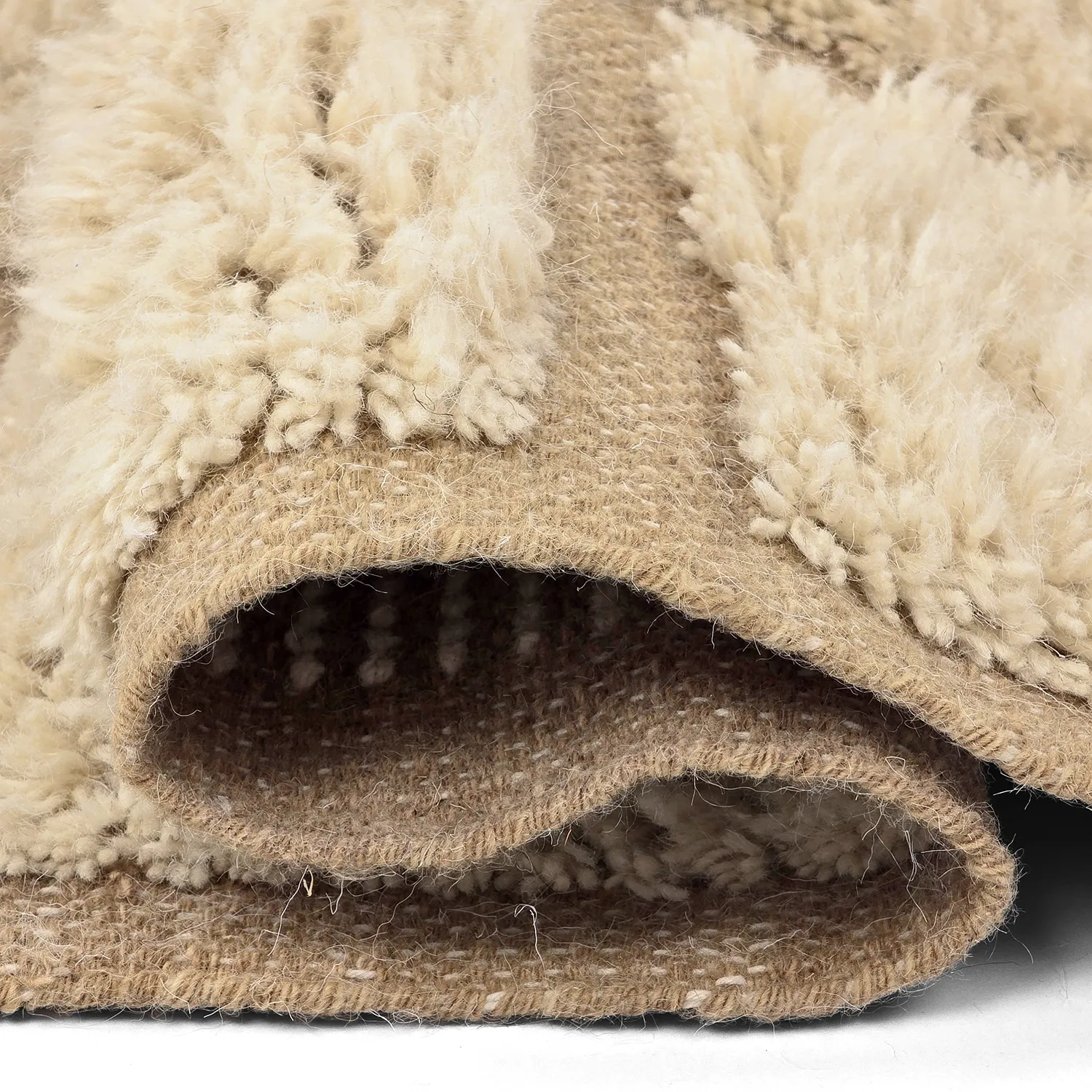 Hoogpolig vloerkleed - Leknes Hand Woven Wool Shaggy (room)