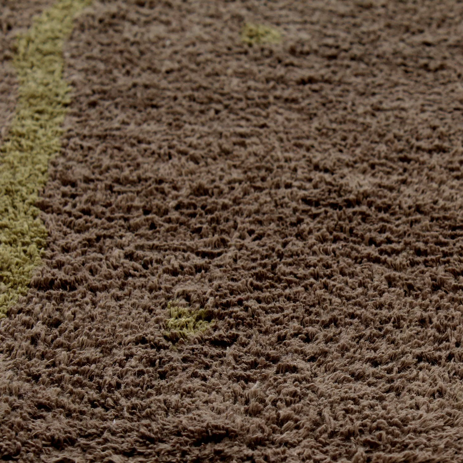 Hoogpolig vloerkleed - Leora Natural Cotton Shaggy (bruin/olijf)