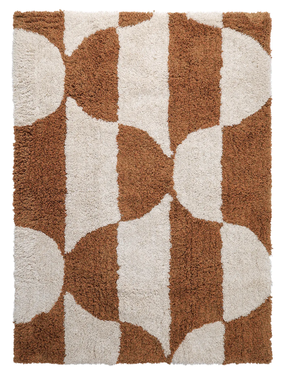 Hoogpolig vloerkleed - Kalymnos Natural Cotton Shaggy (off-white/oker)