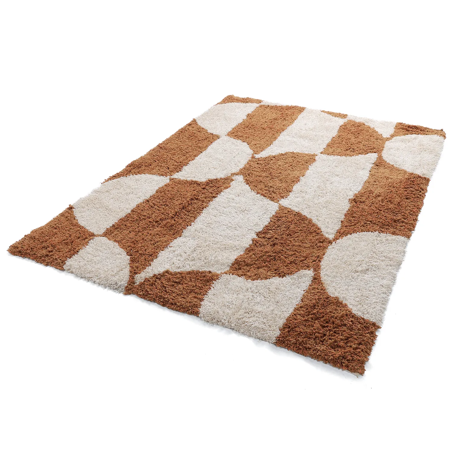 Hoogpolig vloerkleed - Kalymnos Natural Cotton Shaggy (off-white/oker)