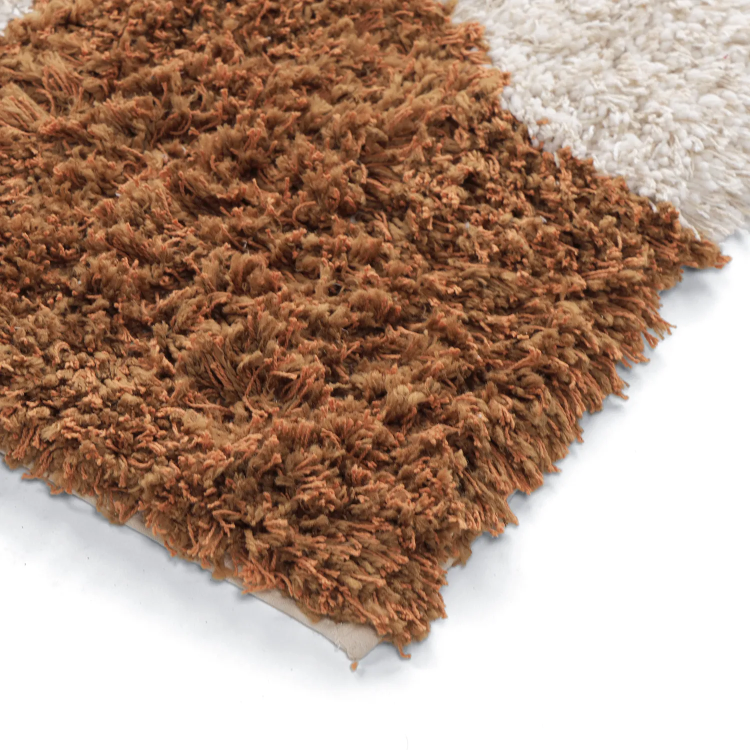 Hoogpolig vloerkleed - Kalymnos Natural Cotton Shaggy (off-white/oker)