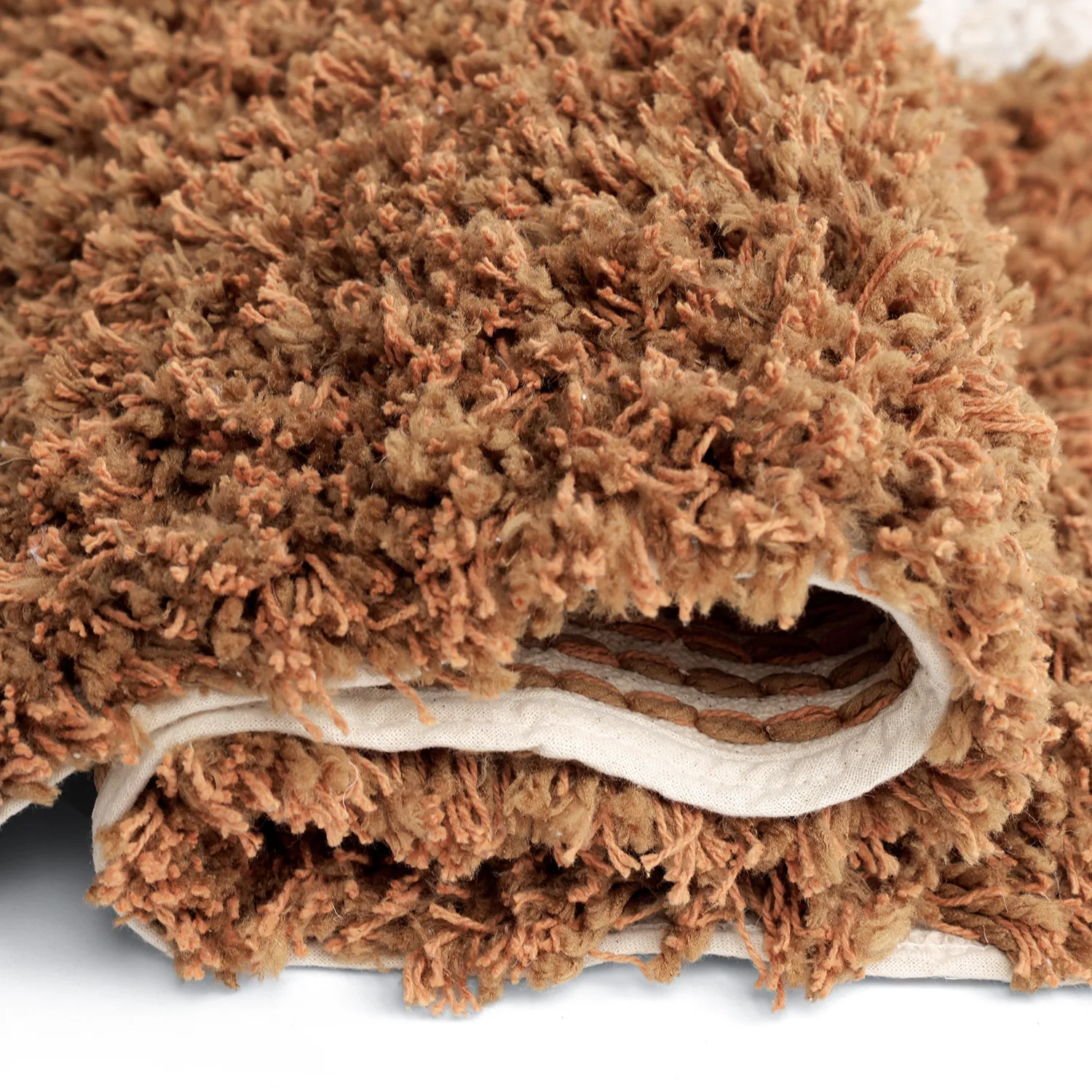 Hoogpolig vloerkleed - Kalymnos Natural Cotton Shaggy (off-white/oker)