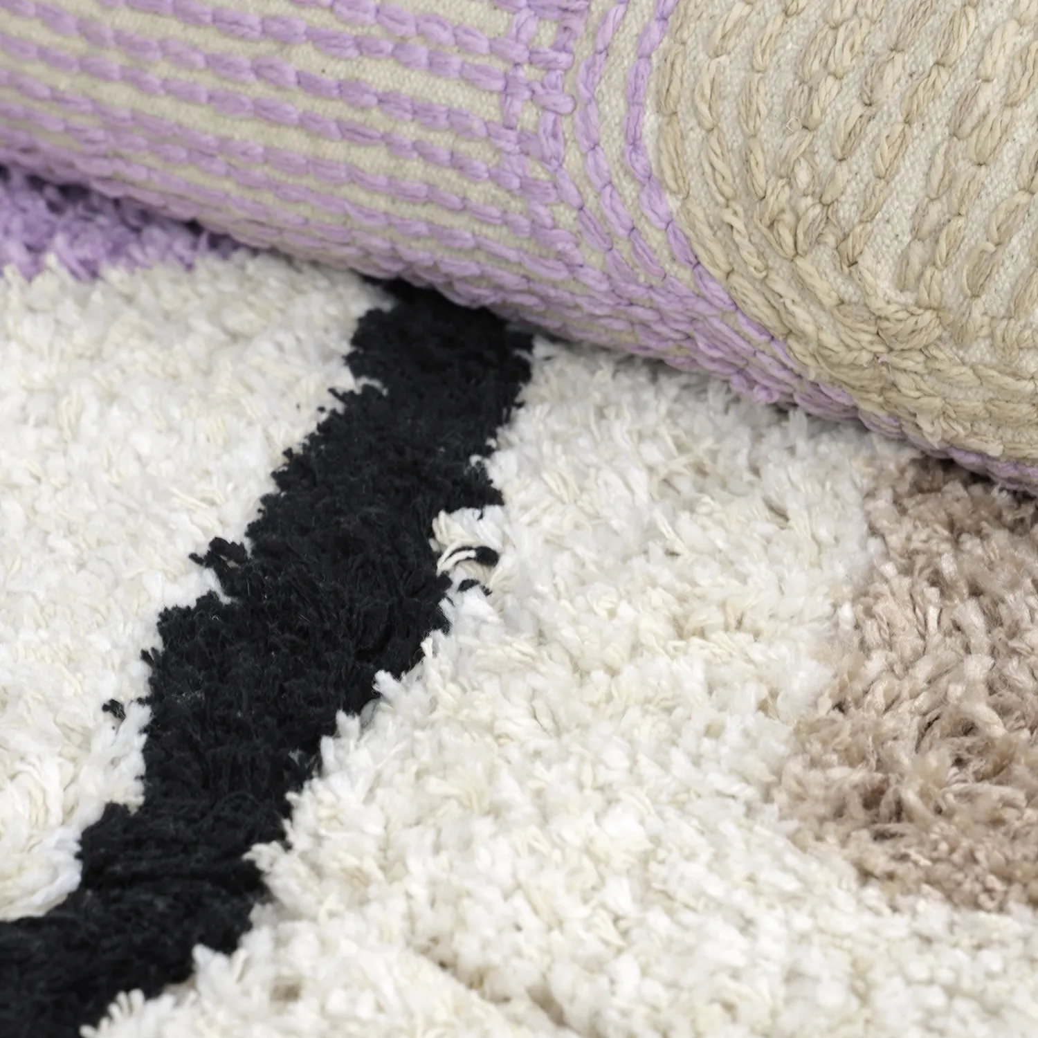 Hoogpolig vloerkleed - Naousa Natural Cotton Shaggy (multi)