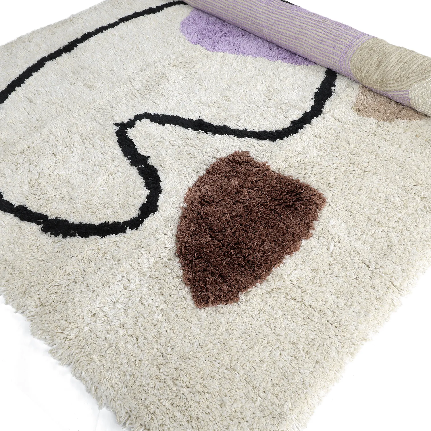 Hoogpolig vloerkleed - Naousa Natural Cotton Shaggy (multi)