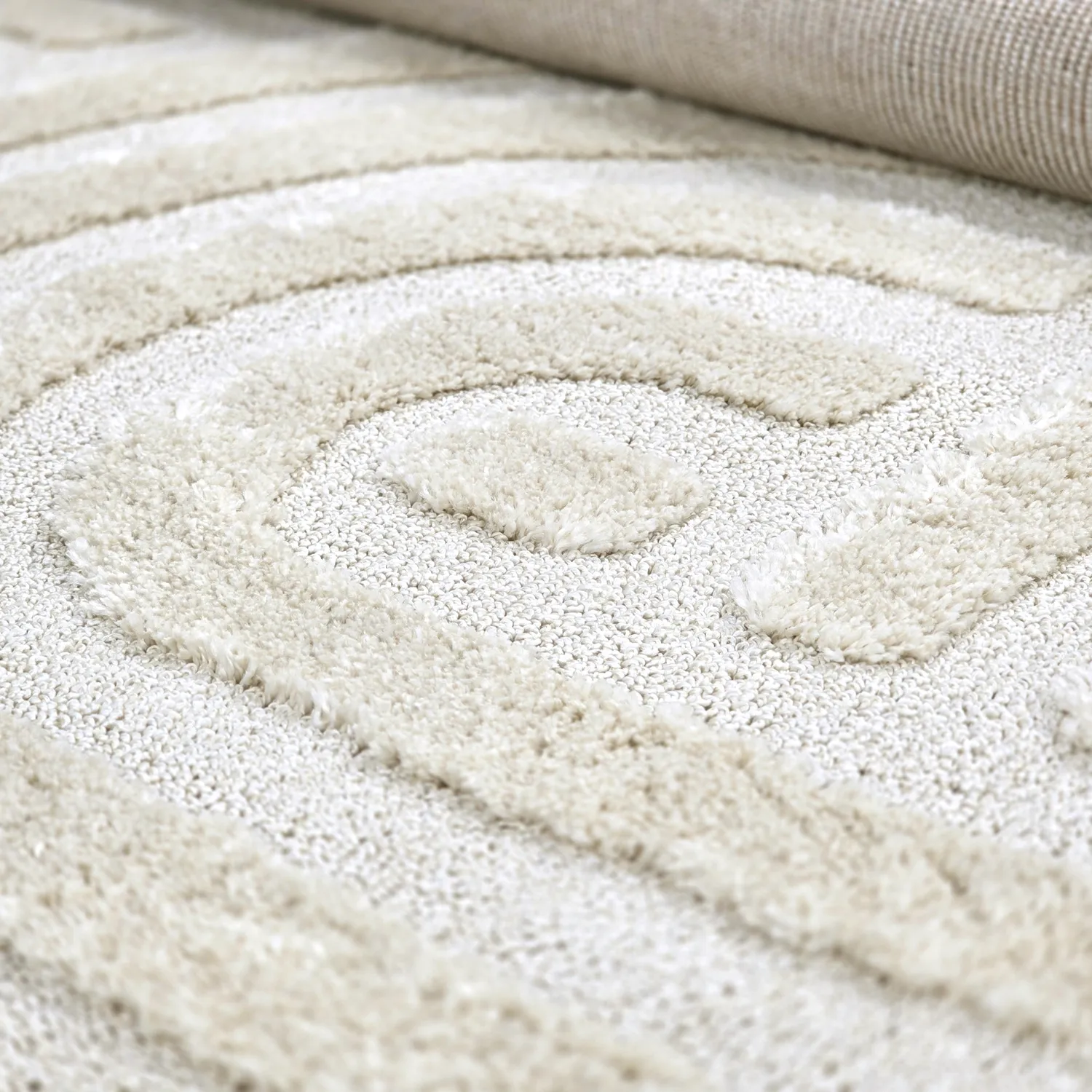 Hoogpolig vloerkleed - Naha (gebroken wit)