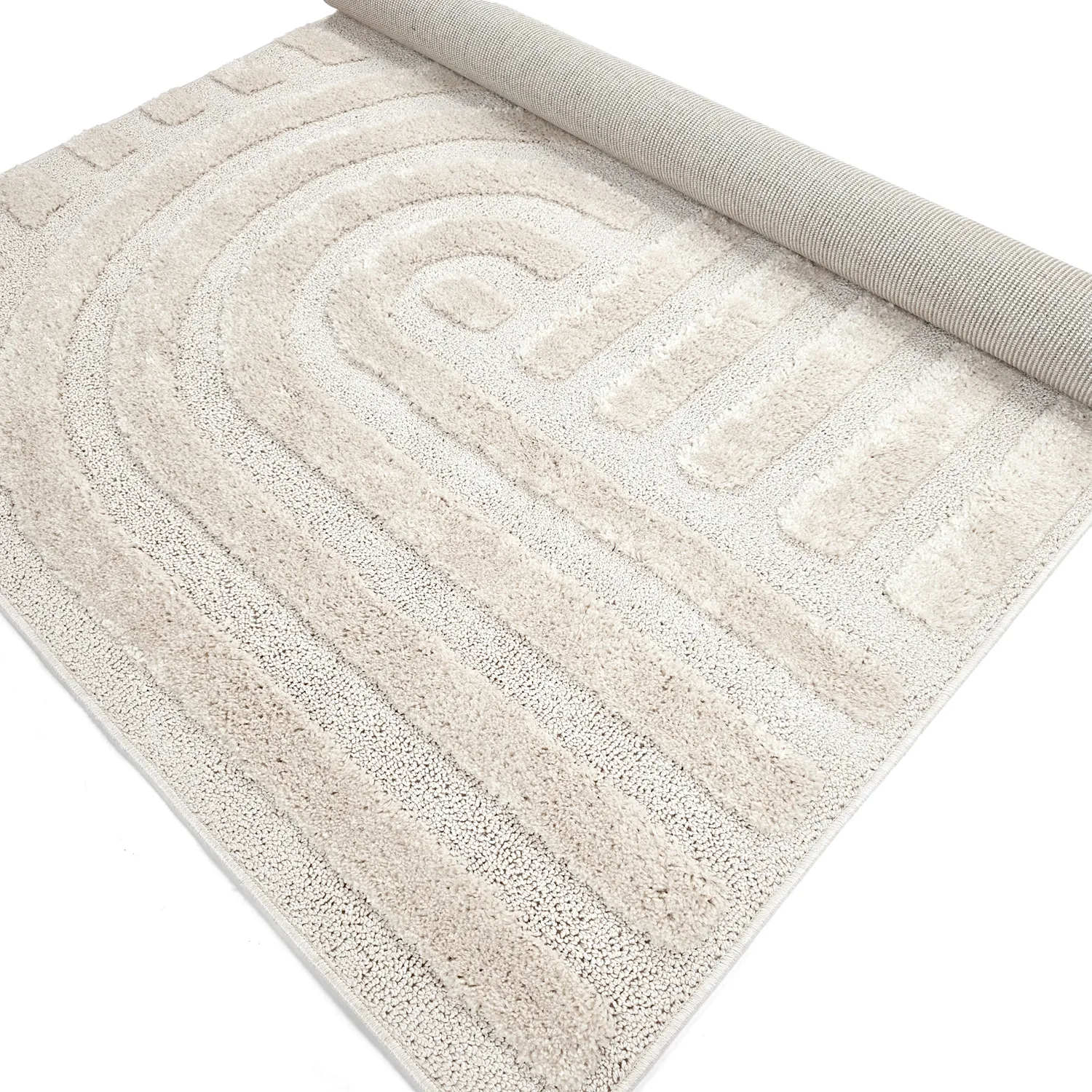 Hoogpolig vloerkleed - Naha (gebroken wit)