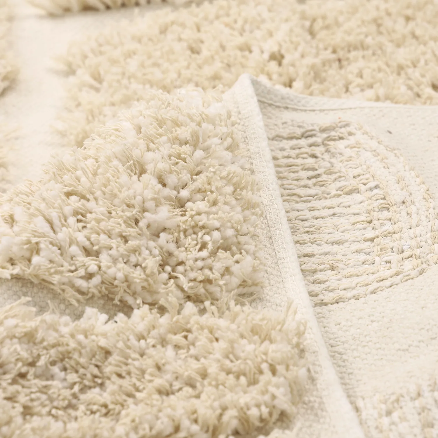Hoogpolig vloerkleed - Otranto Natural Cotton Shaggy (gebroken wit)