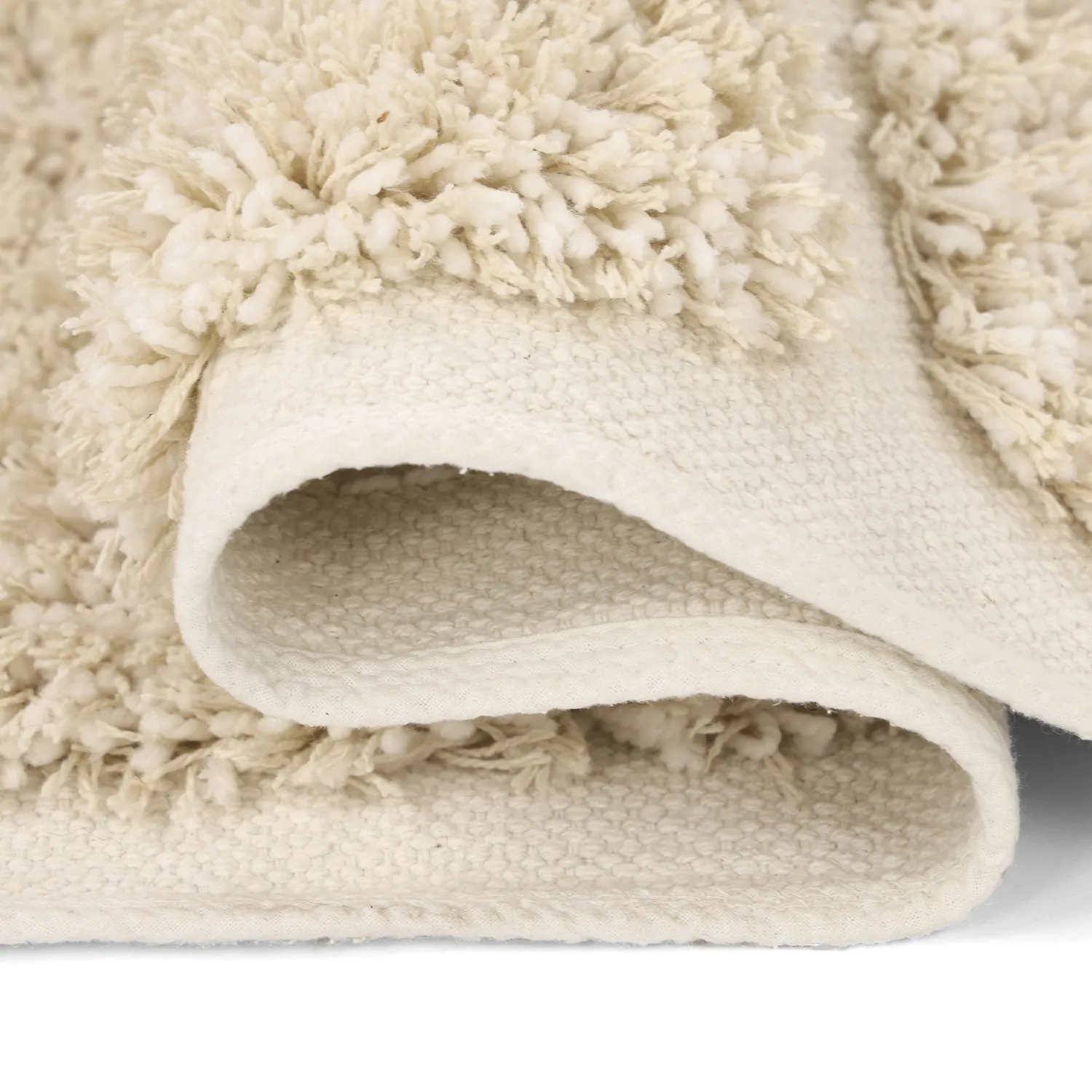 Hoogpolig vloerkleed - Otranto Natural Cotton Shaggy (gebroken wit)