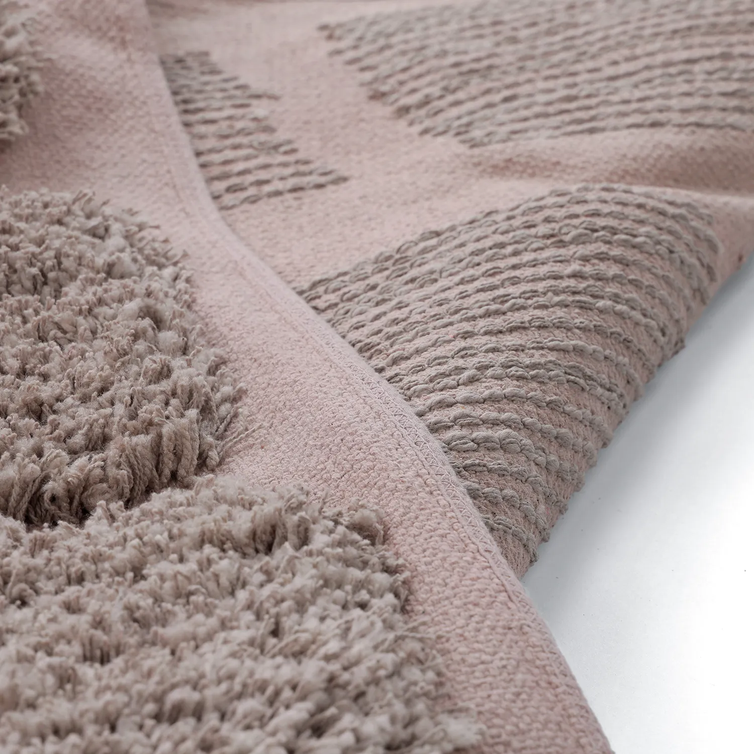 Hoogpolig vloerkleed - Otranto Natural Cotton Shaggy (taupe)