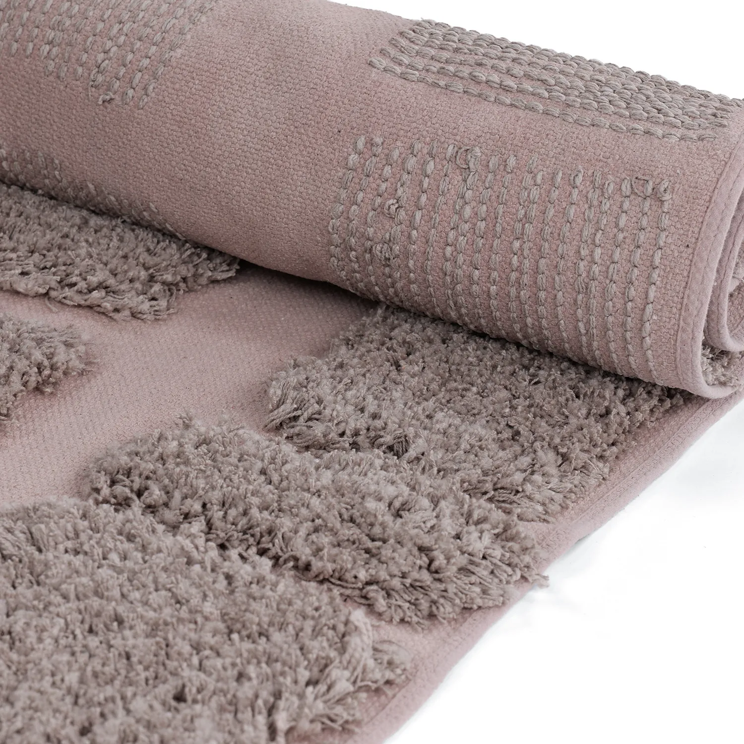 Hoogpolig vloerkleed - Otranto Natural Cotton Shaggy (taupe)