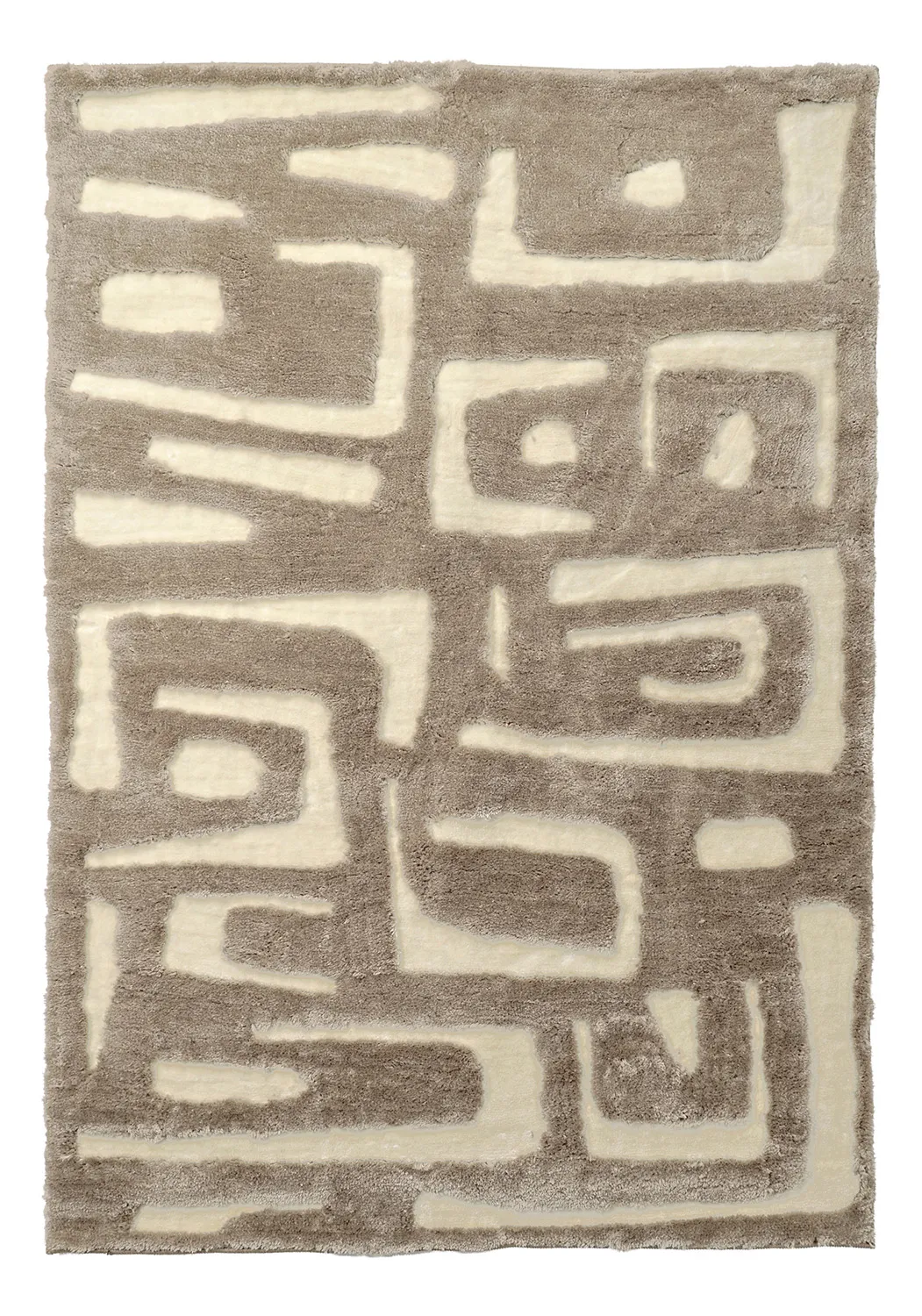 Hoogpolig vloerkleed - Palmyra (beige/wit)