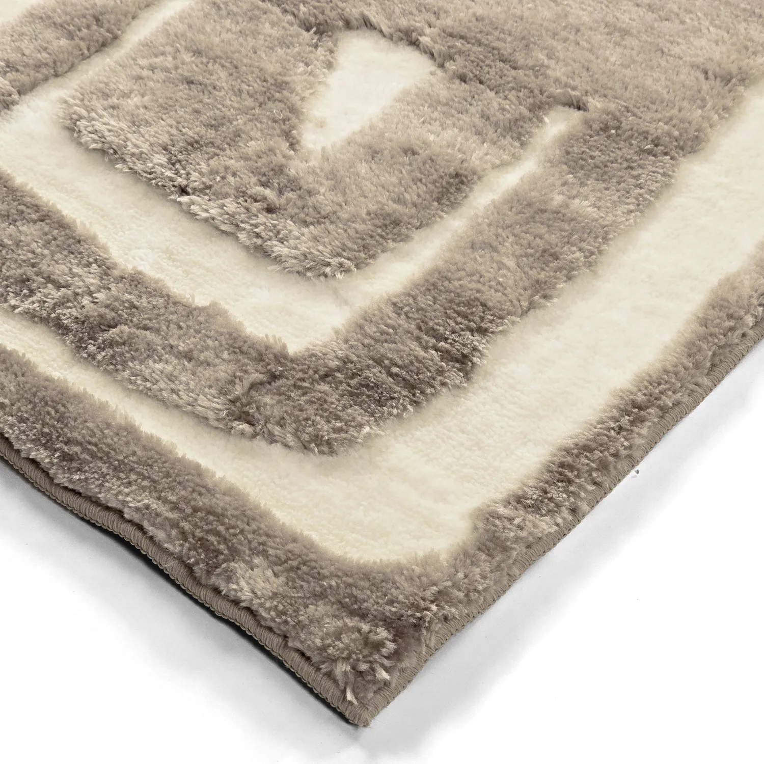 Hoogpolig vloerkleed - Palmyra (beige/wit)