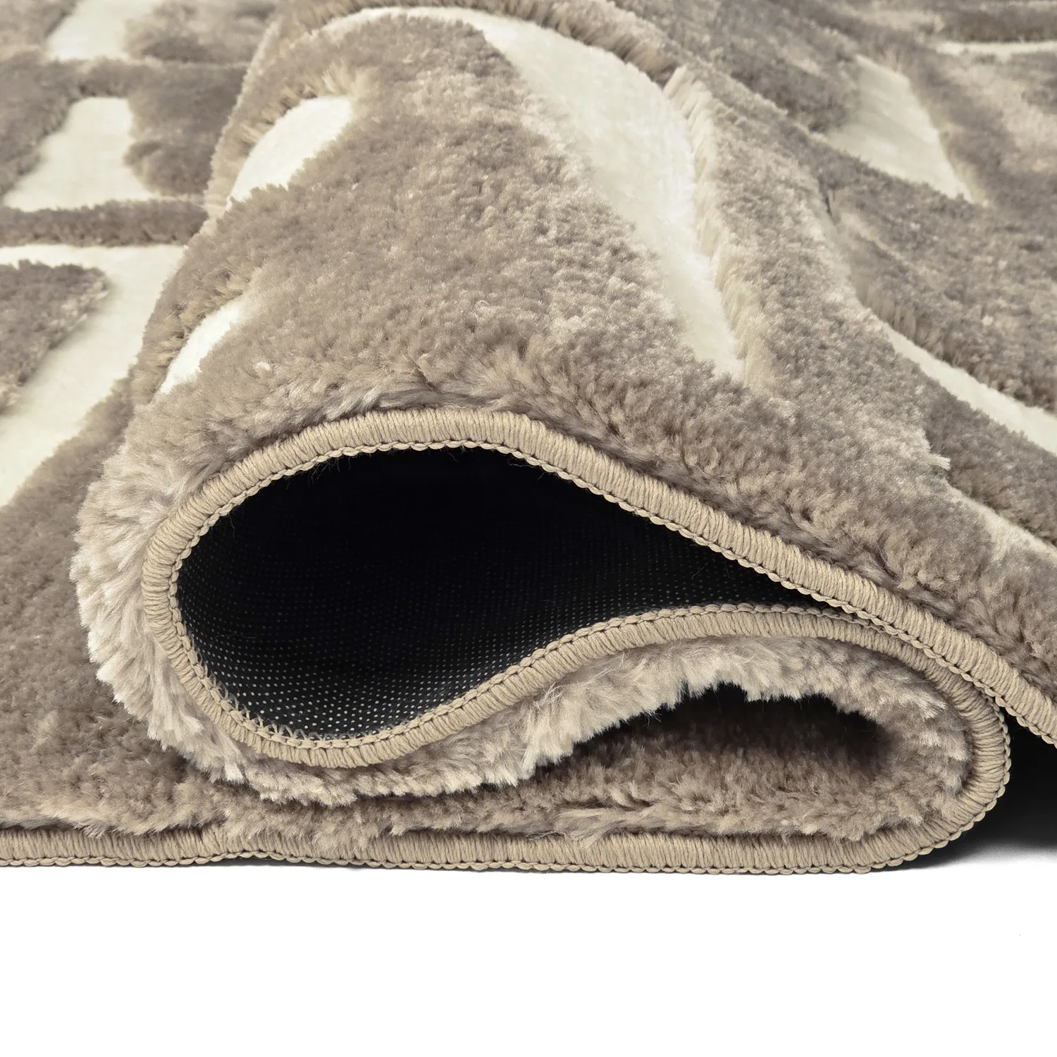 Hoogpolig vloerkleed - Palmyra (beige/wit)