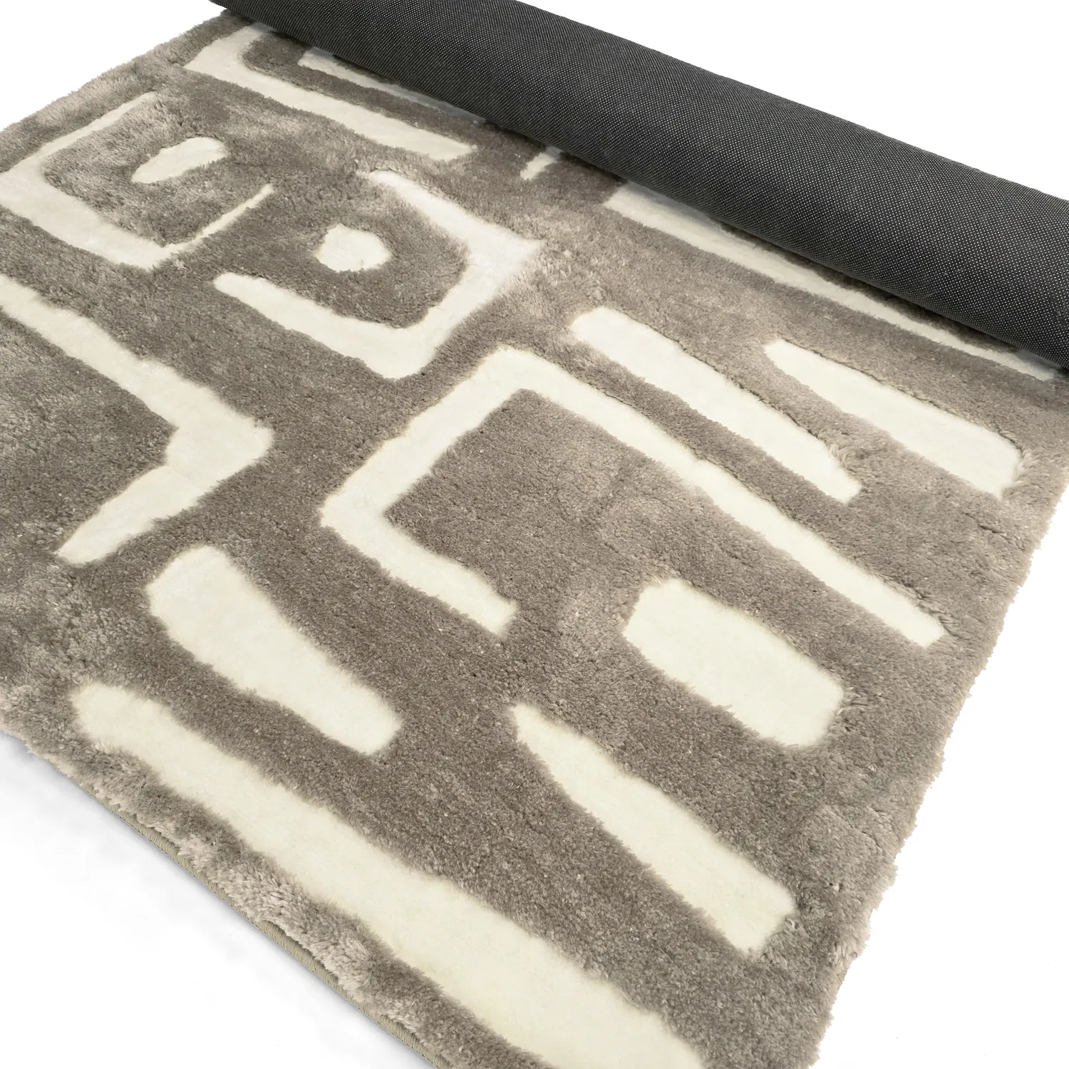 Hoogpolig vloerkleed - Palmyra (beige/wit)