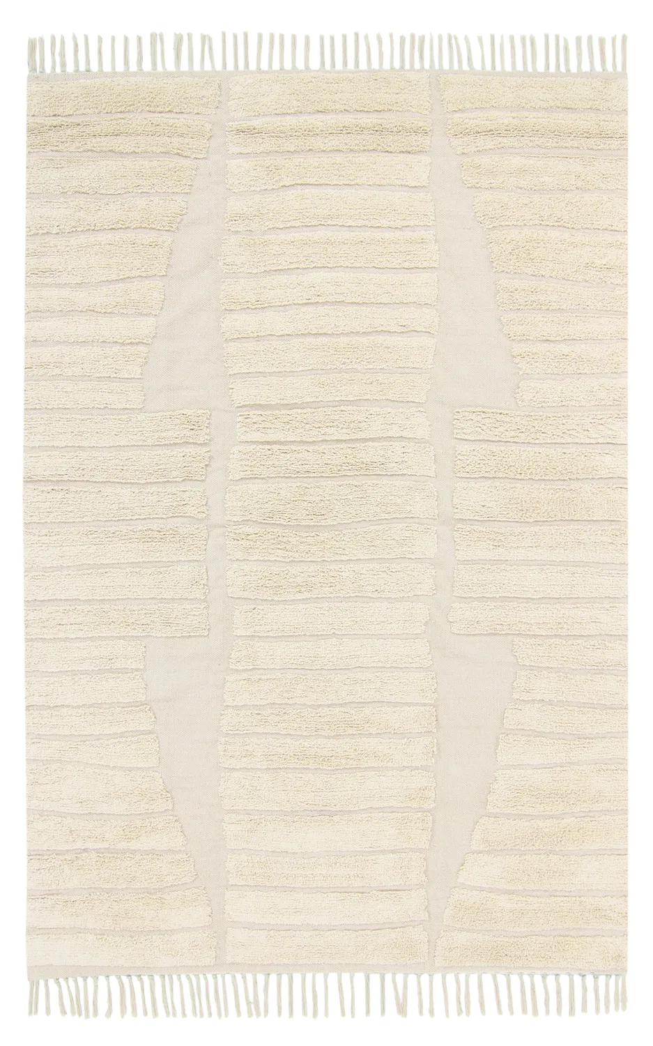 Hoogpolig vloerkleed - Rani Natural Cotton Shaggy (beige)