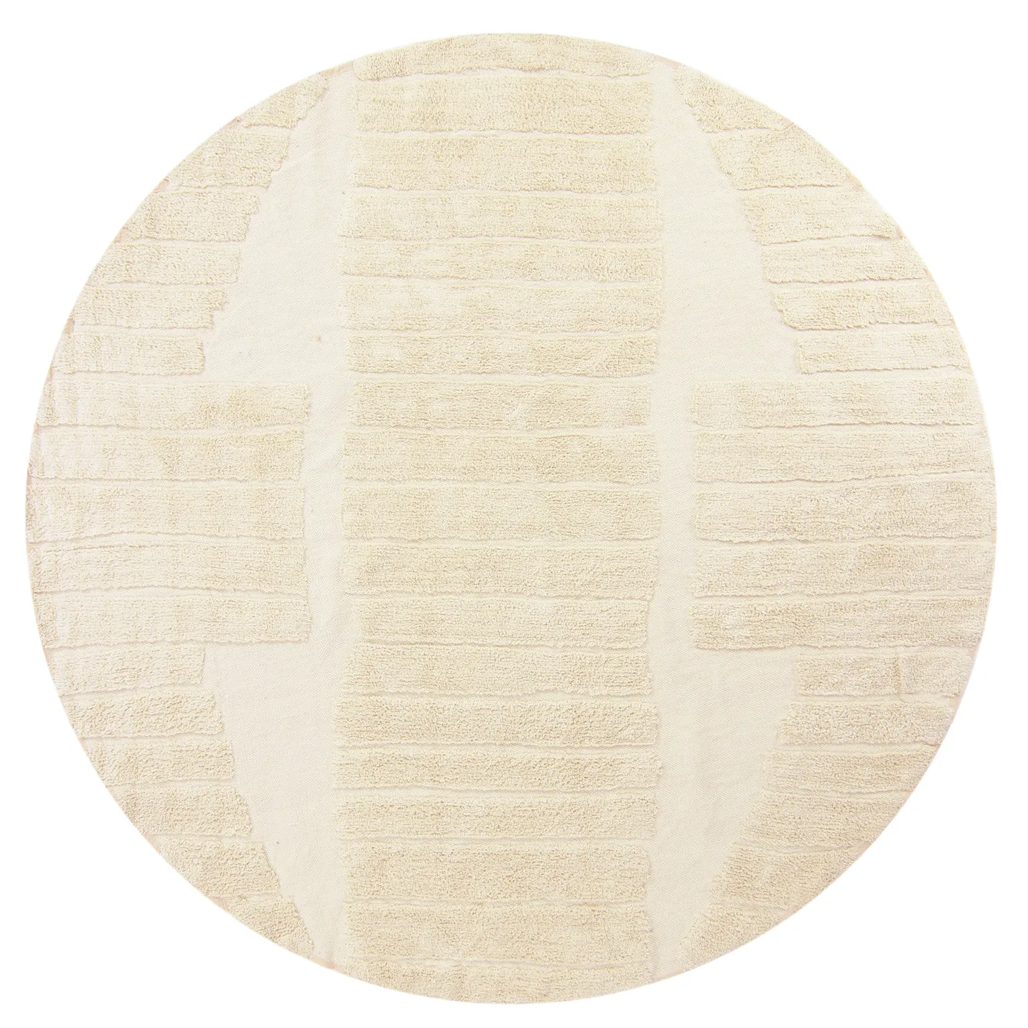 Rond vloerkleed - Rani Natural Cotton Shaggy (beige)