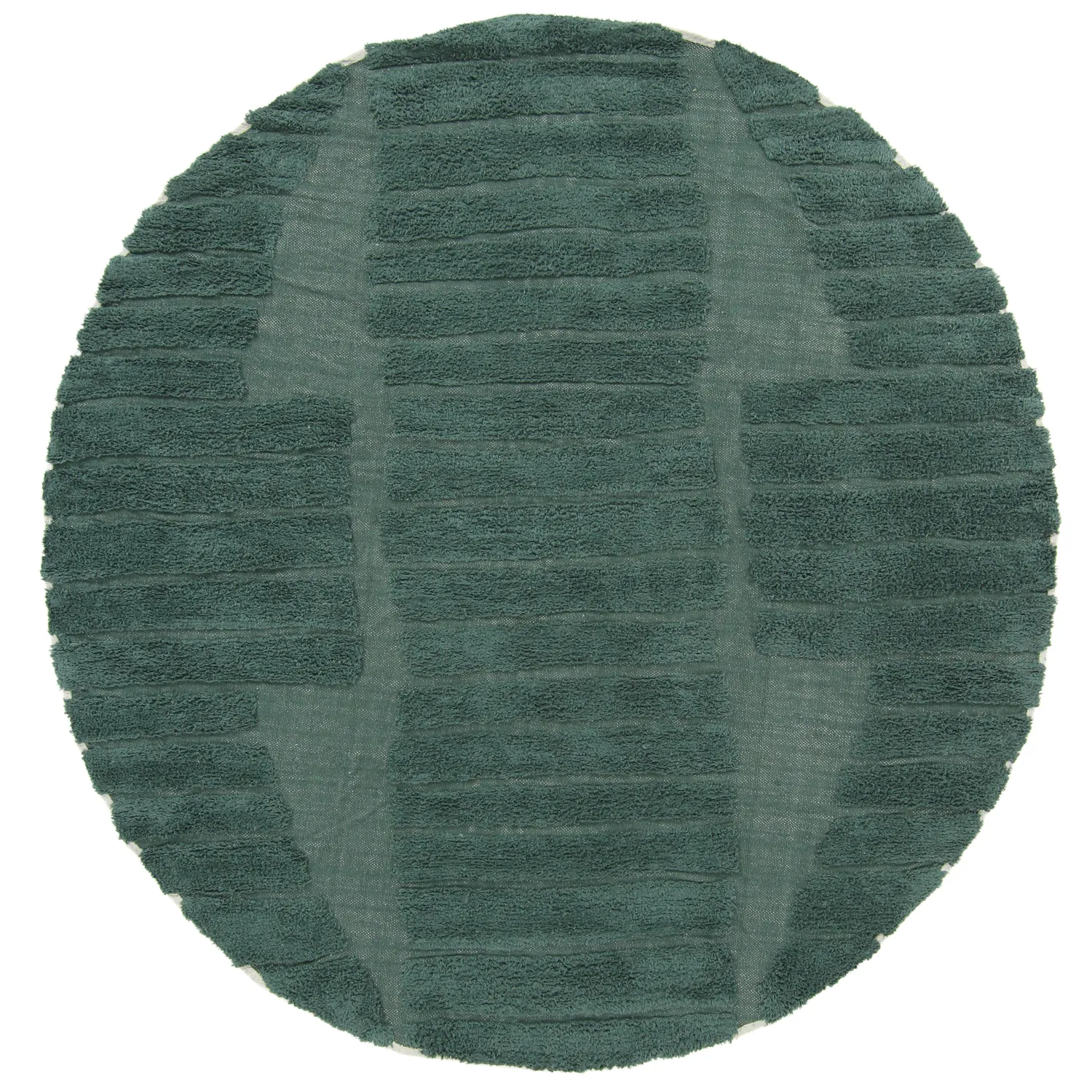 Rond vloerkleed - Rani Natural Cotton Shaggy (groente)