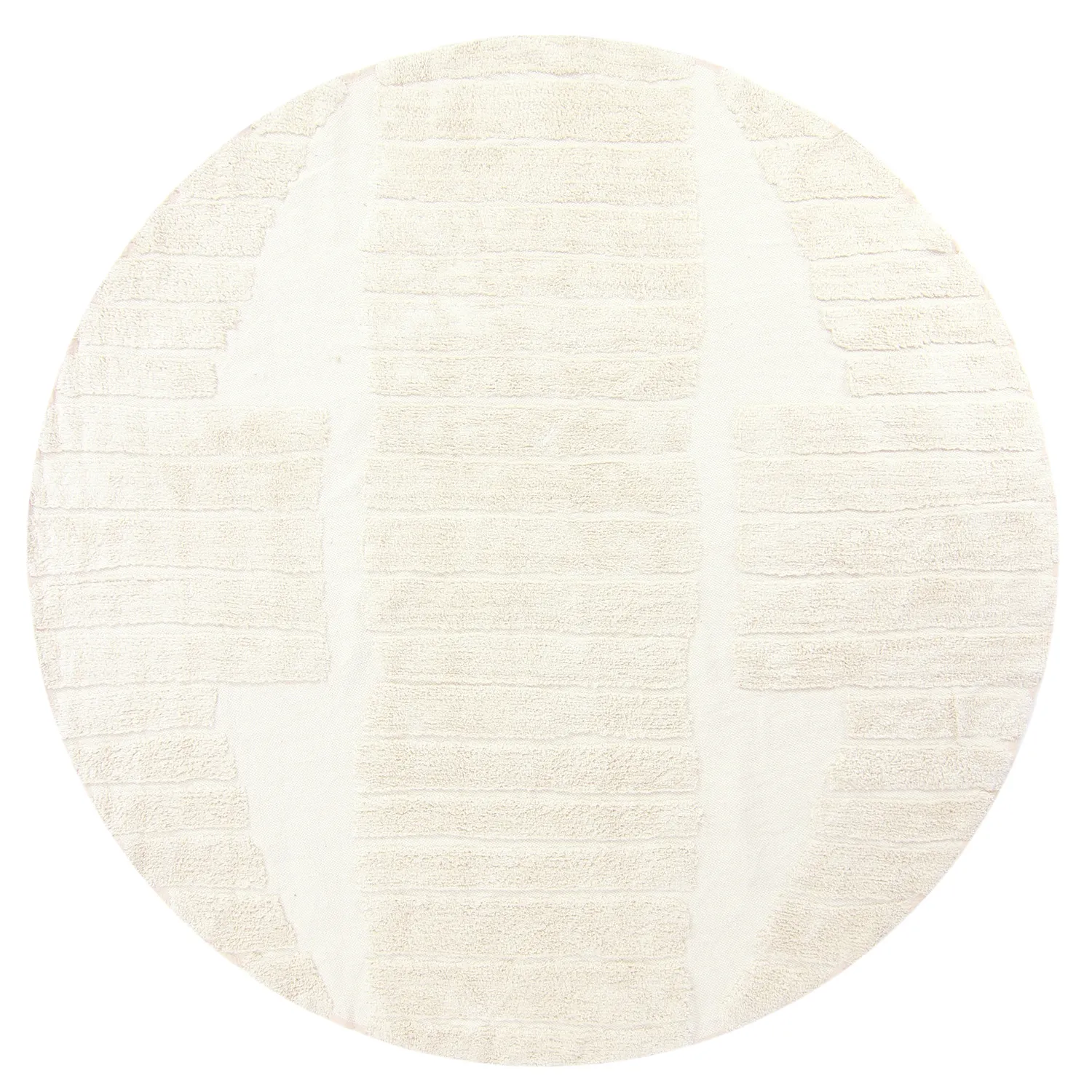 Rond vloerkleed - Rani Natural Cotton Shaggy (gebroken wit)