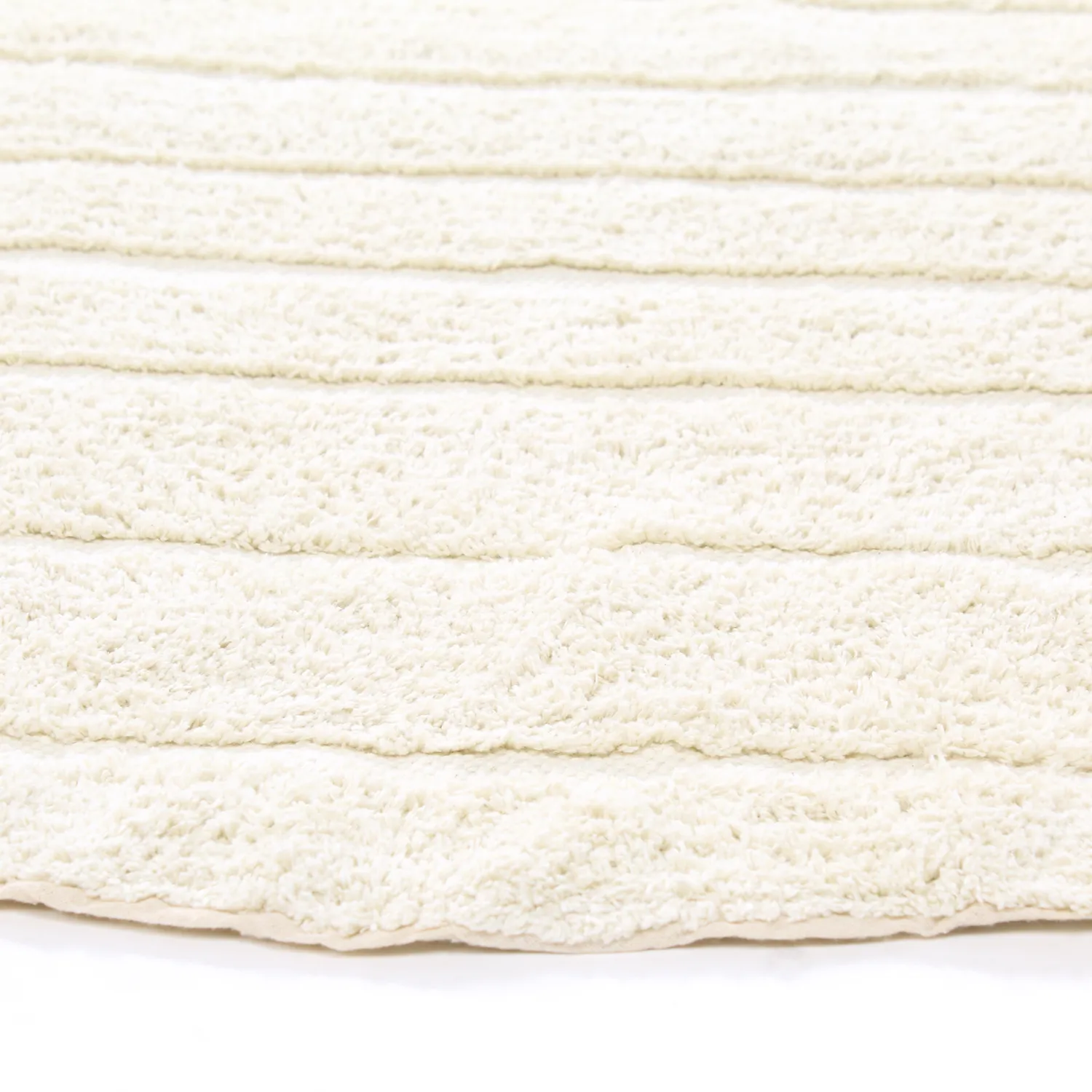 Rond vloerkleed - Rani Natural Cotton Shaggy (gebroken wit)