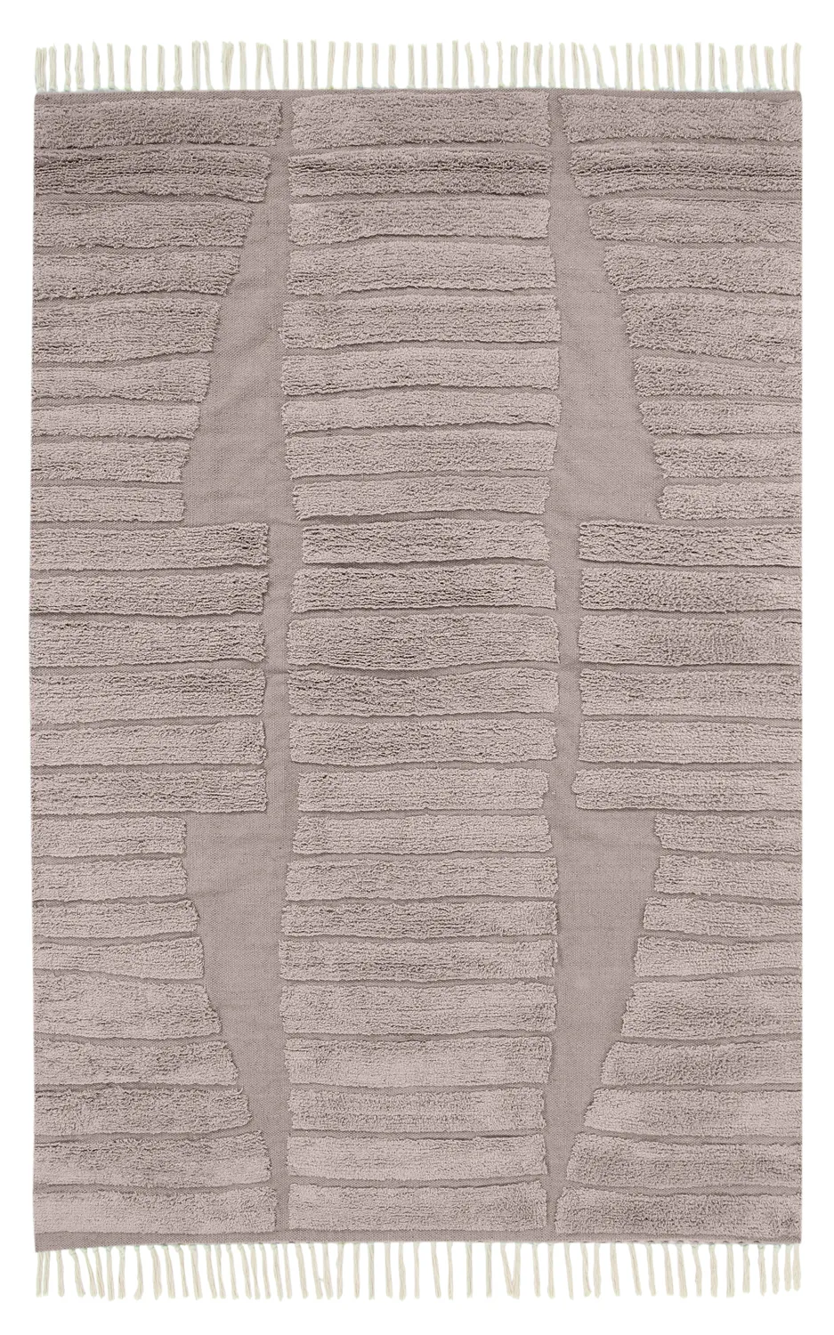 Hoogpolig vloerkleed - Rani Natural Cotton Shaggy (taupe)