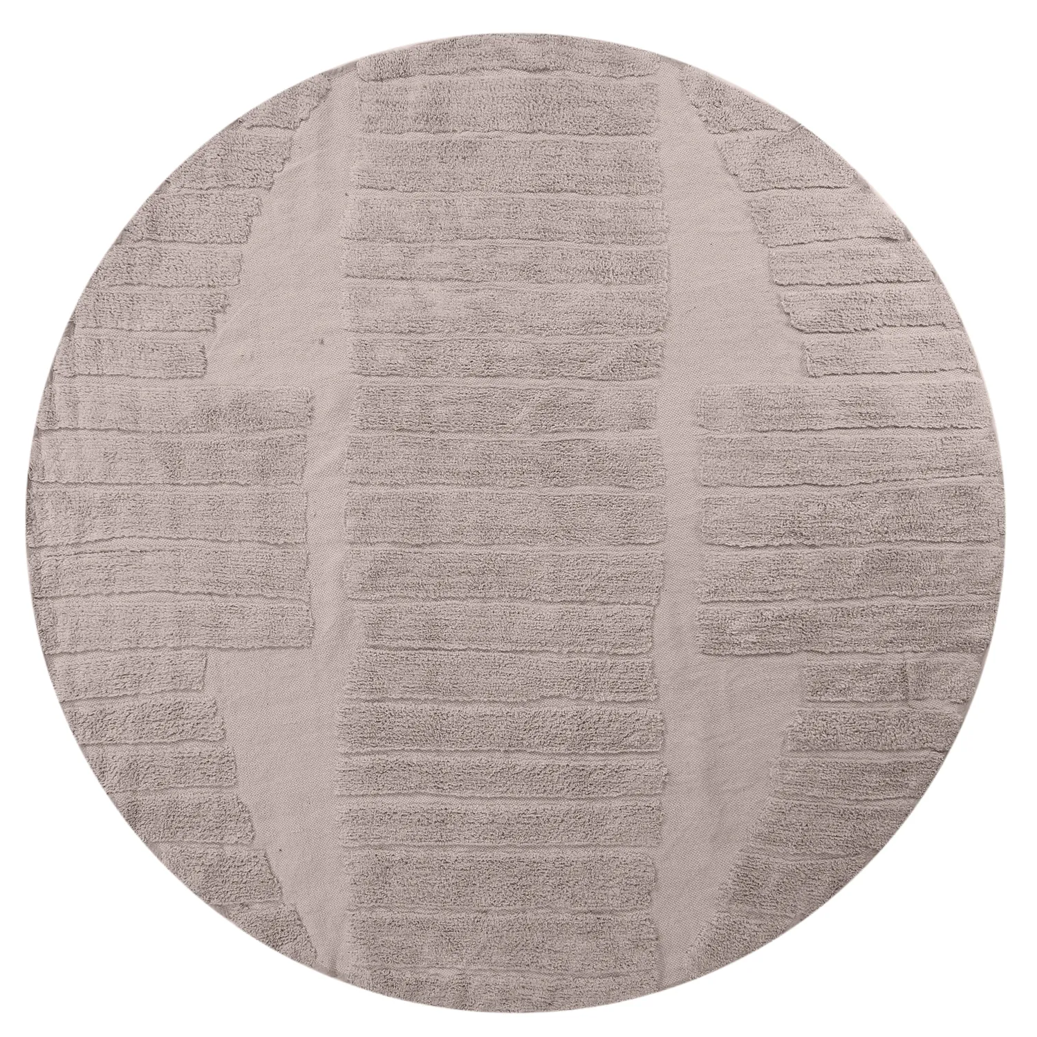 Rond vloerkleed - Rani Natural Cotton Shaggy (taupe)