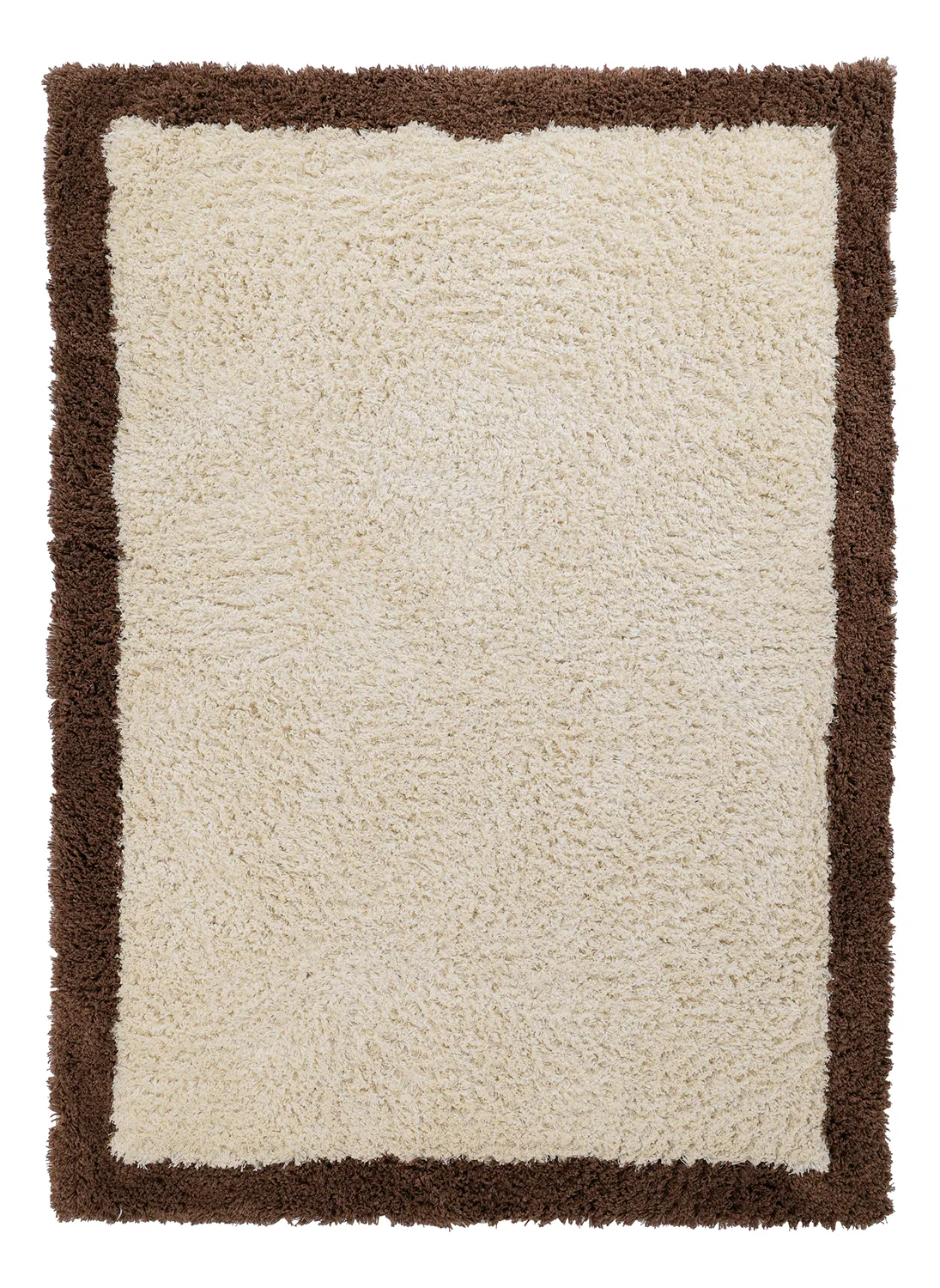 Hoogpolig vloerkleed - Sagres Natural Cotton Shaggy (off-white/bruin)