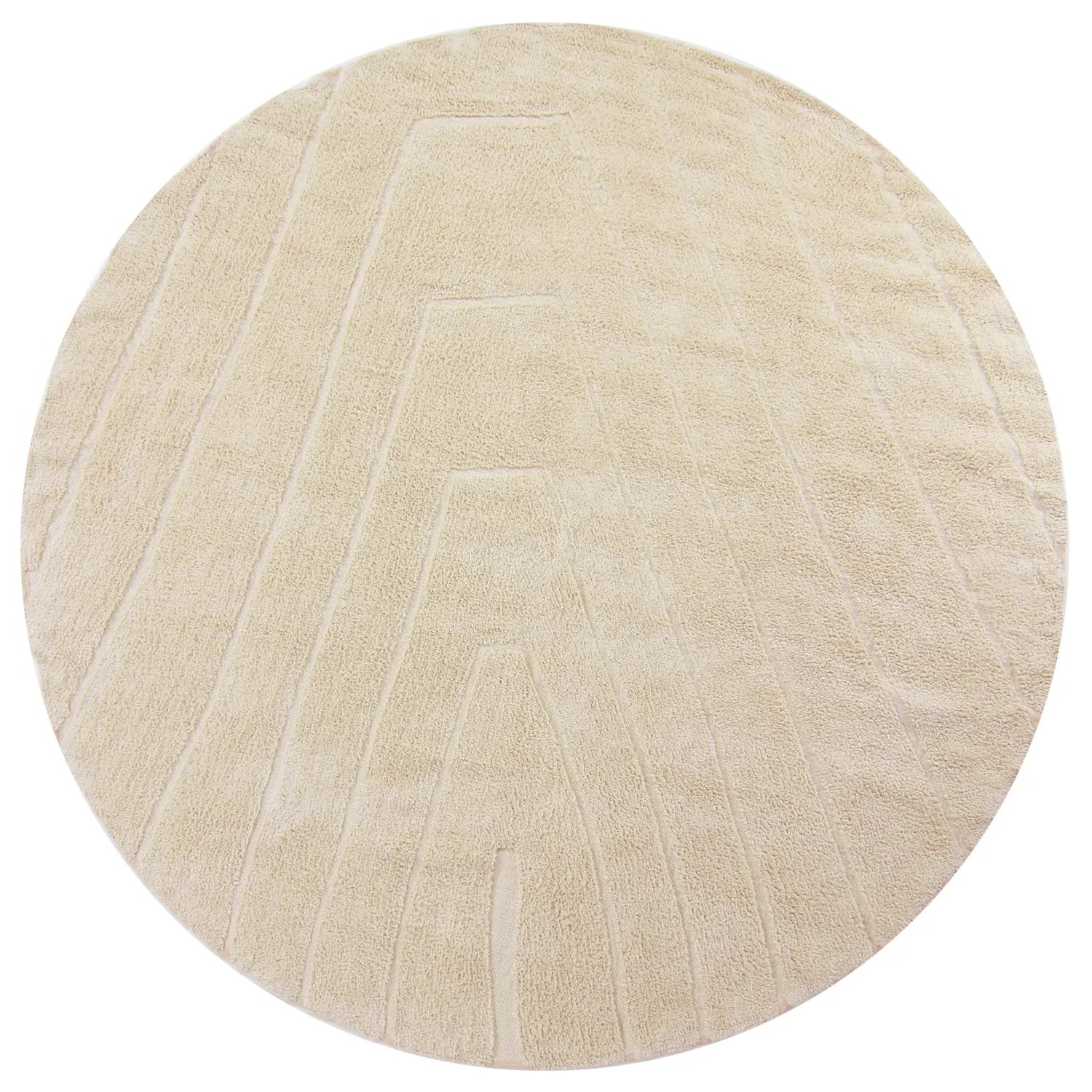 Rond vloerkleed - Sivia Natural Cotton Shaggy (beige)