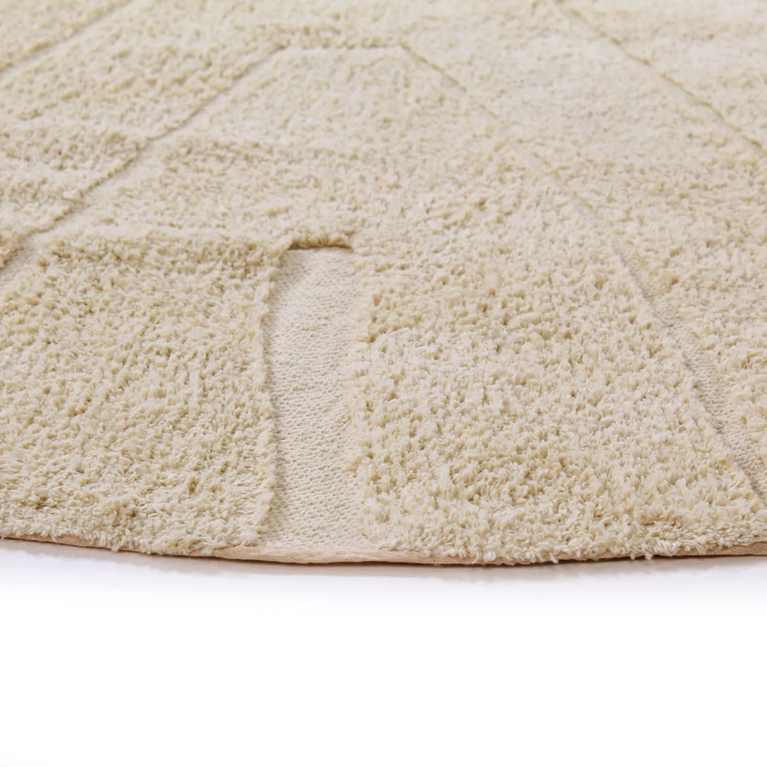 Rond vloerkleed - Sivia Natural Cotton Shaggy (beige)