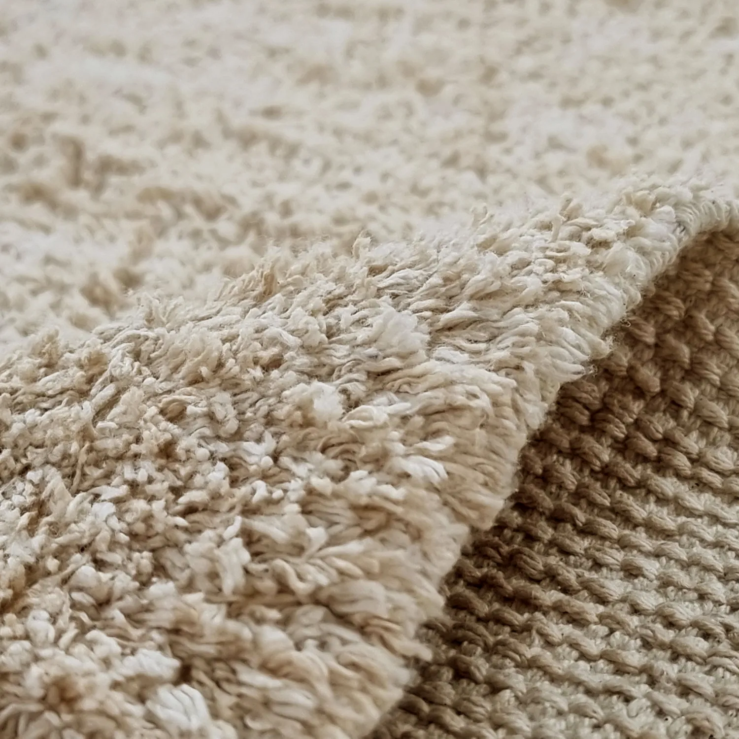 Rond vloerkleed - Sivia Natural Cotton Shaggy (beige)