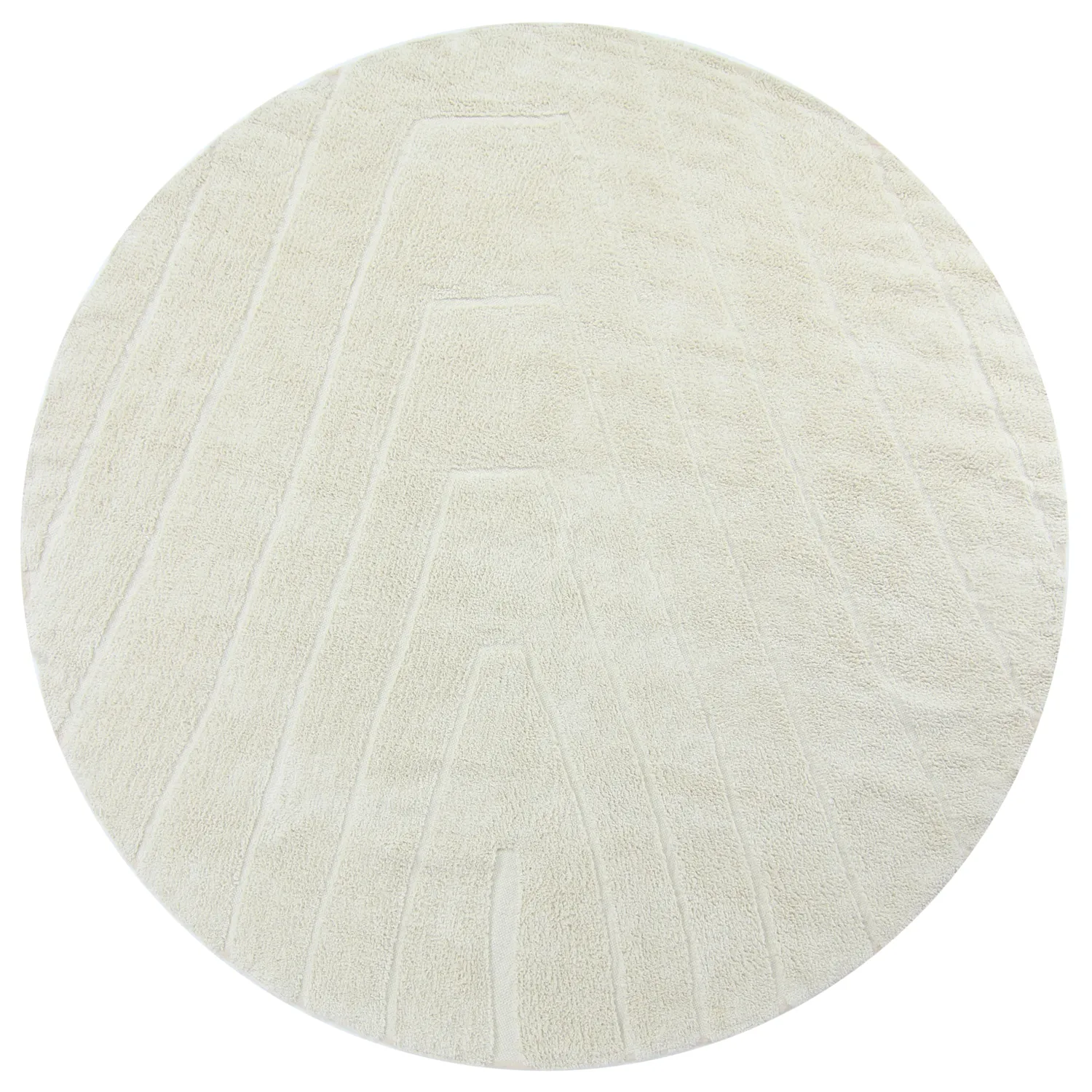 Rond vloerkleed - Sivia Natural Cotton Shaggy (gebroken wit)