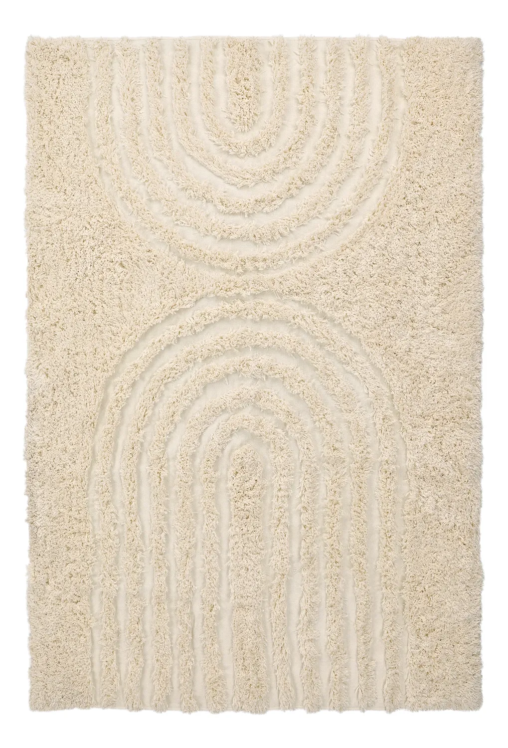 Hoogpolig vloerkleed - Sivota Natural Cotton Shaggy (gebroken wit)