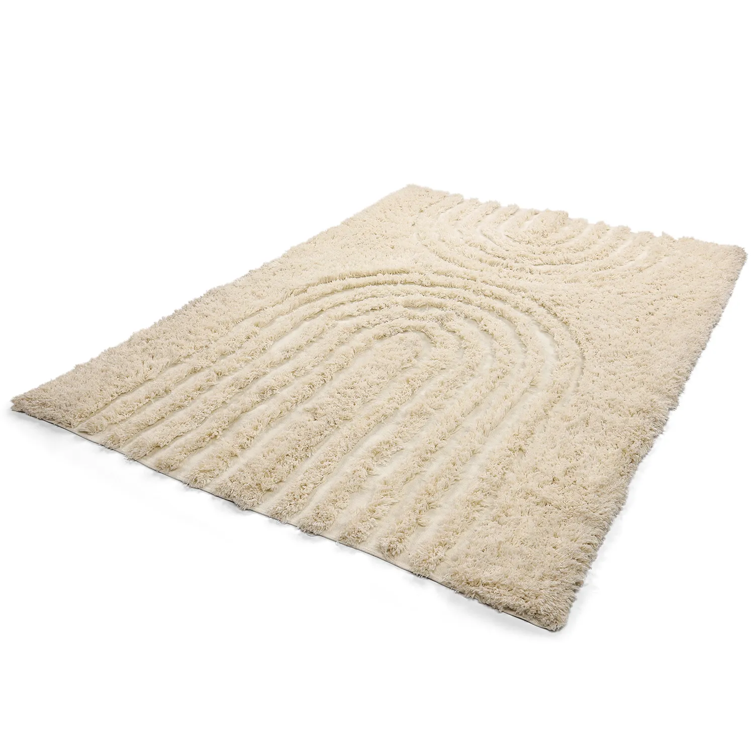 Hoogpolig vloerkleed - Sivota Natural Cotton Shaggy (gebroken wit)