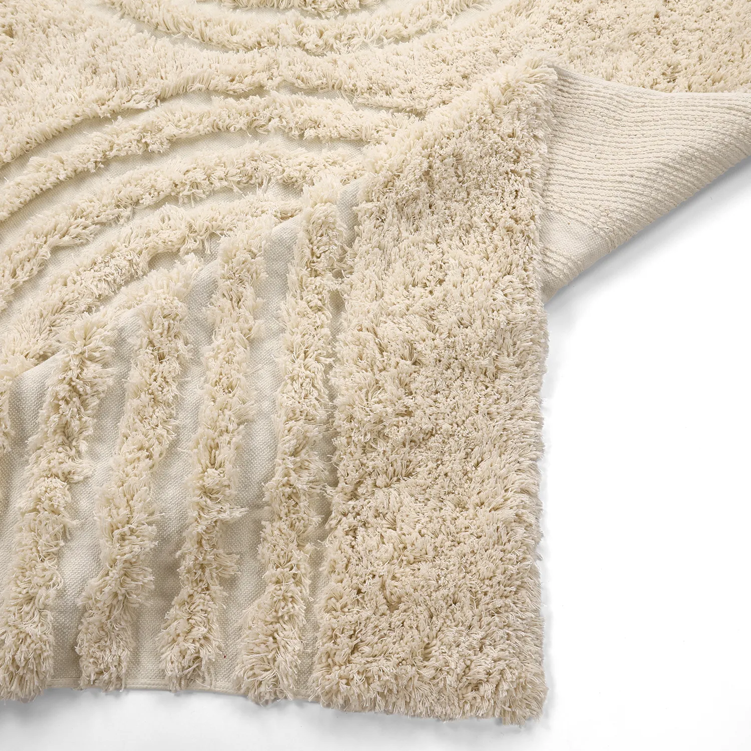 Hoogpolig vloerkleed - Sivota Natural Cotton Shaggy (gebroken wit)
