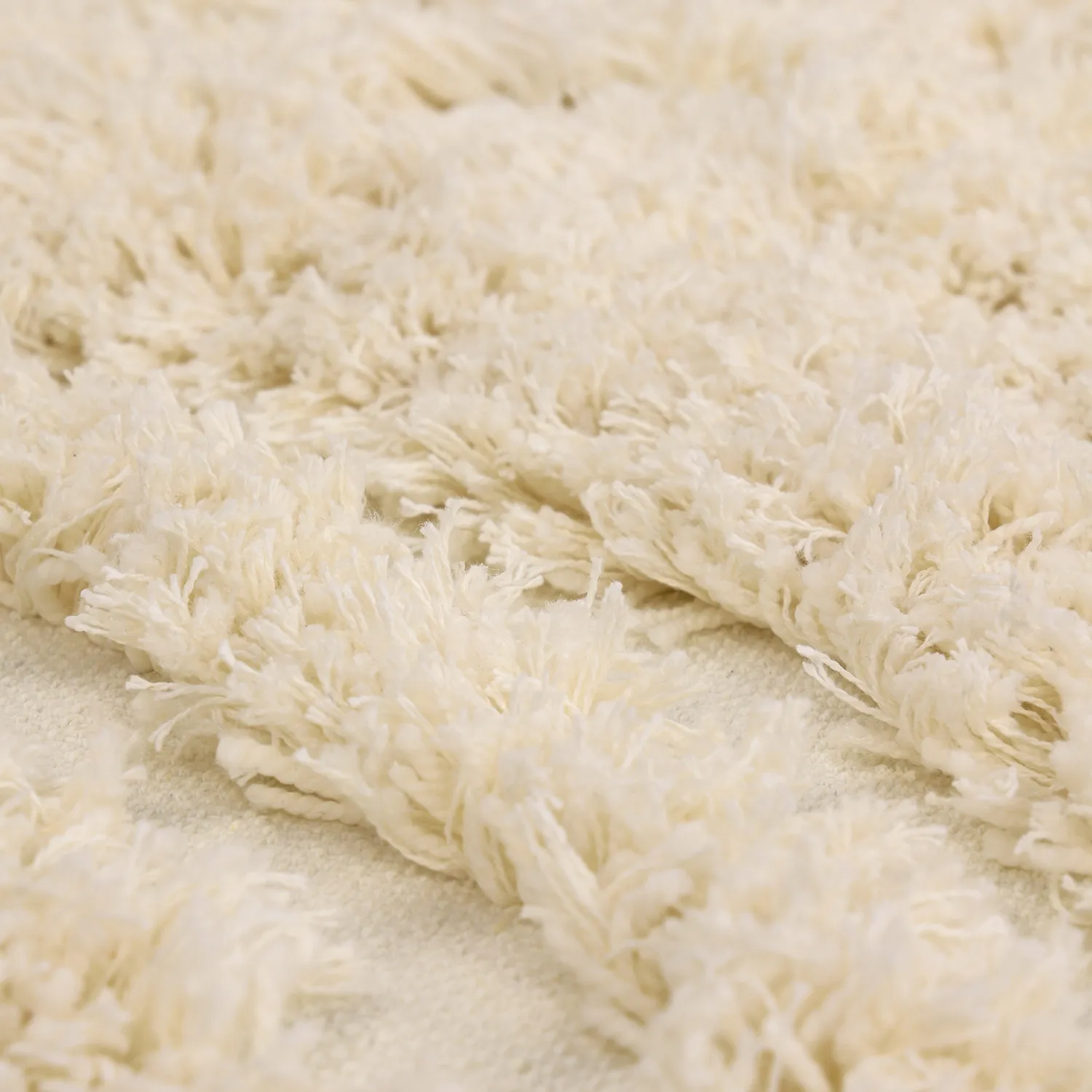 Hoogpolig vloerkleed - Sivota Natural Cotton Shaggy (gebroken wit)
