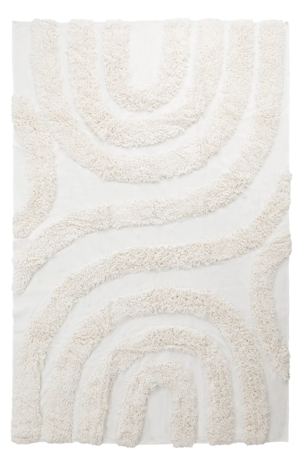 Hoogpolig vloerkleed - Sivota Natural Cotton Shaggy (gebroken wit)