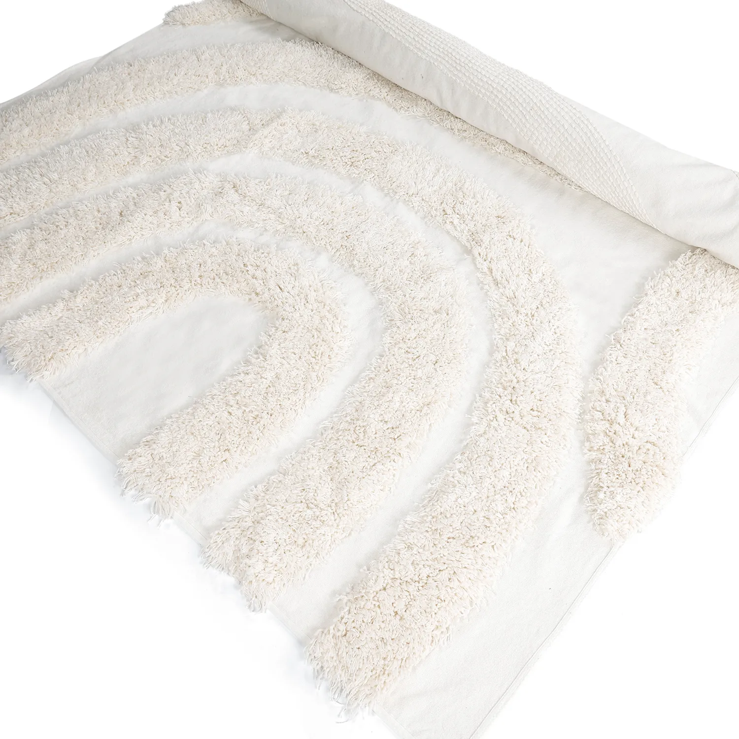 Hoogpolig vloerkleed - Sivota Natural Cotton Shaggy (gebroken wit)