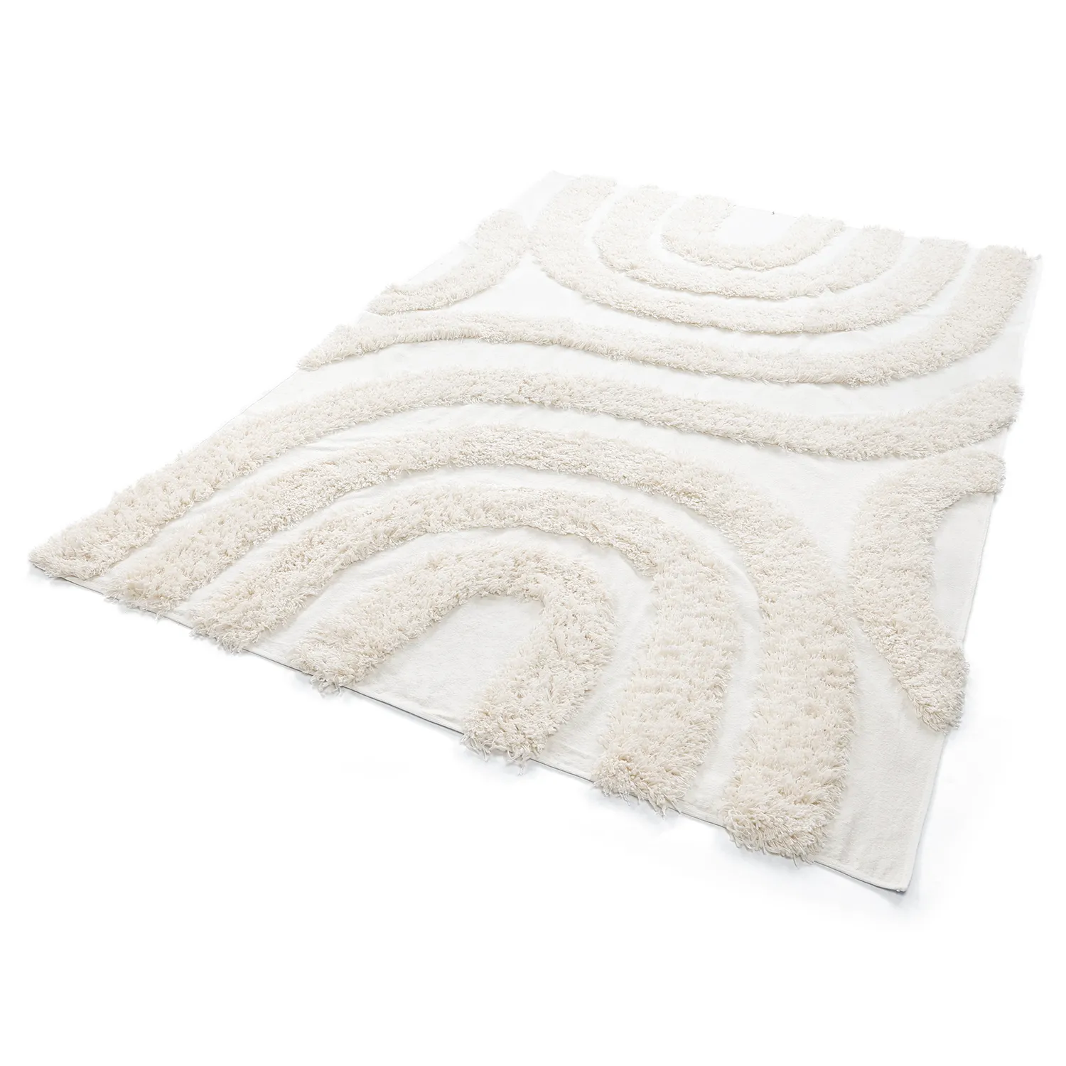 Hoogpolig vloerkleed - Sivota Natural Cotton Shaggy (gebroken wit)