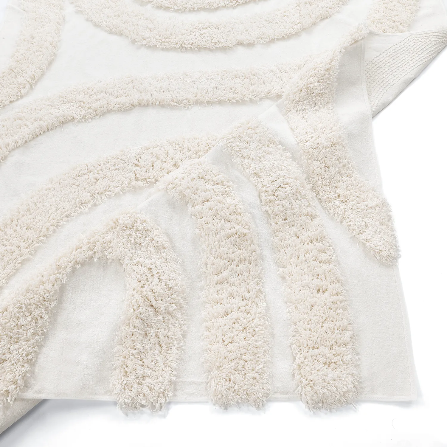 Hoogpolig vloerkleed - Sivota Natural Cotton Shaggy (gebroken wit)