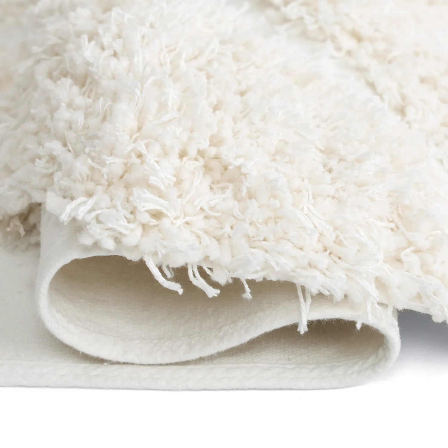 Hoogpolig vloerkleed - Sivota Natural Cotton Shaggy (gebroken wit)