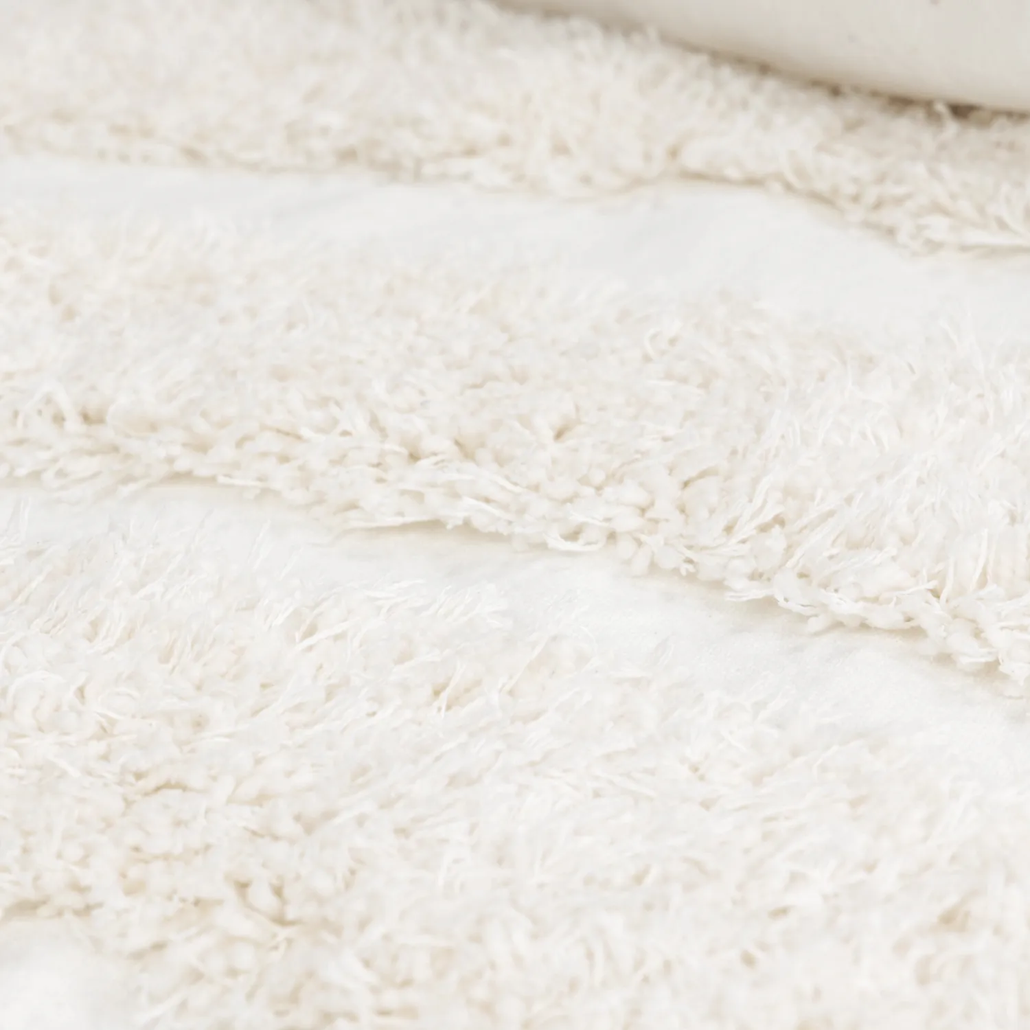 Hoogpolig vloerkleed - Sivota Natural Cotton Shaggy (gebroken wit)