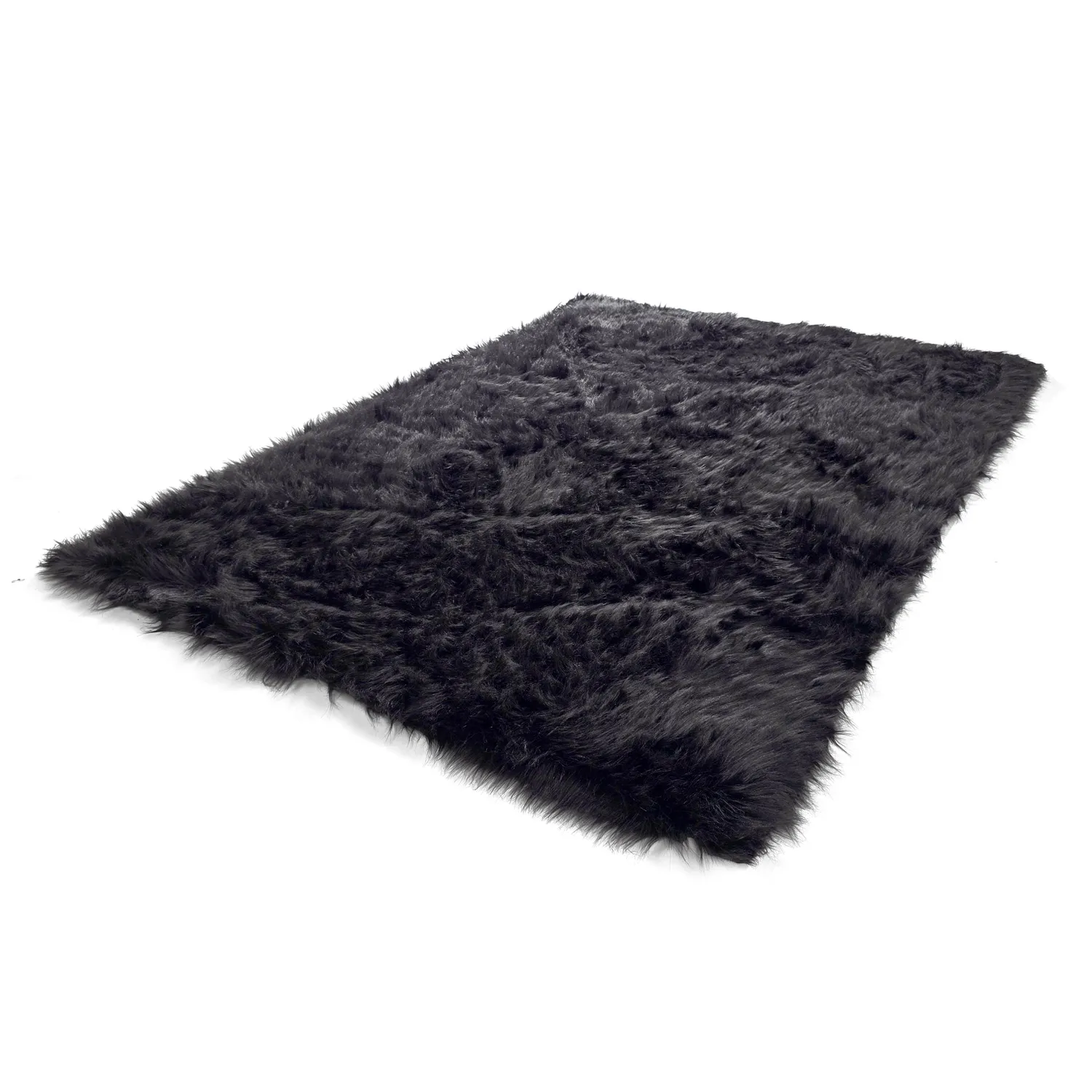 Hoogpolig vloerkleed - Sohar (zwart)