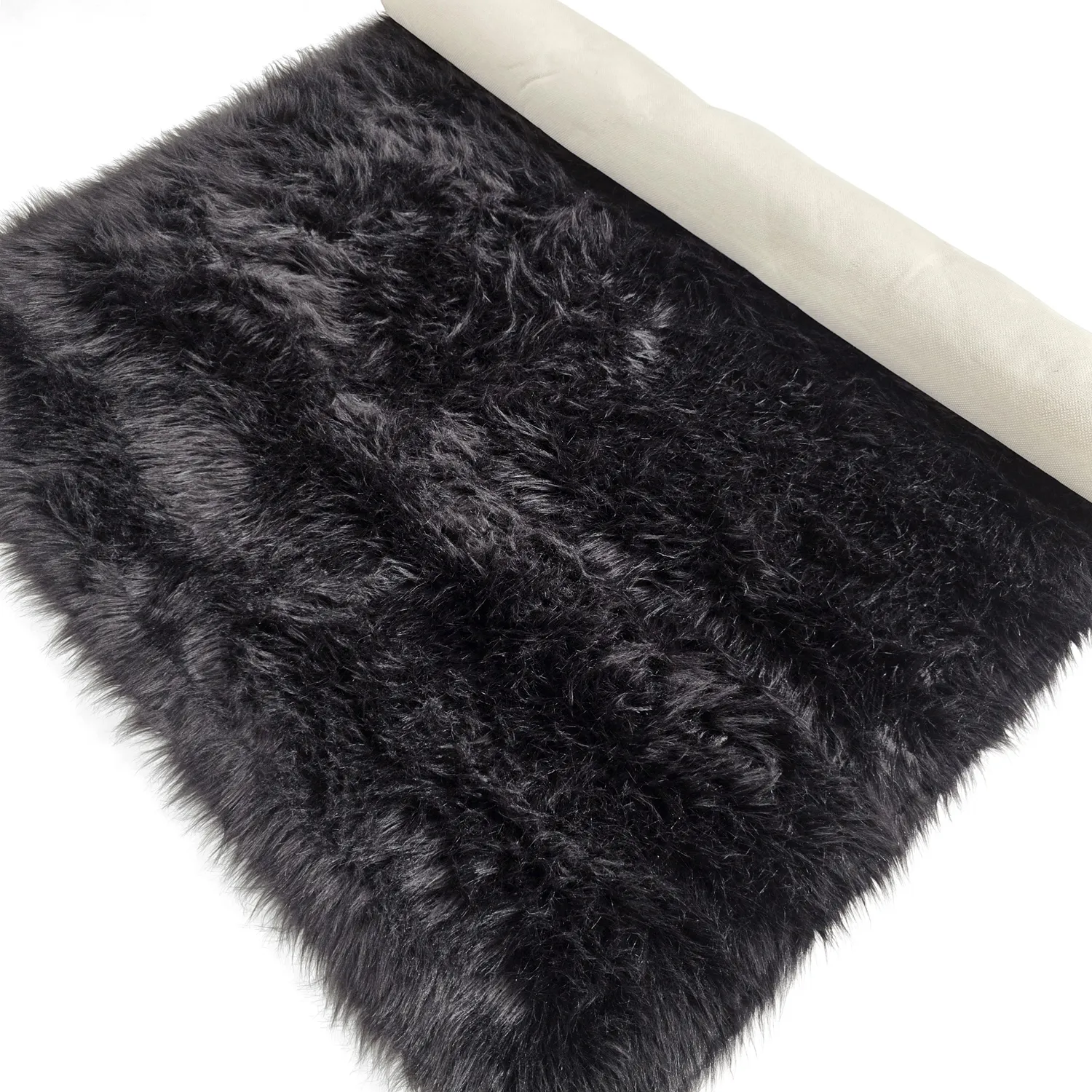 Hoogpolig vloerkleed - Sohar (zwart)